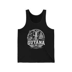 Camiseta sin mangas para hombre Guyana, Tierra de Muchas Aguas