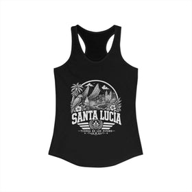 Camiseta sin mangas para mujer "Santa Lucía, Tierra de los Pitones"