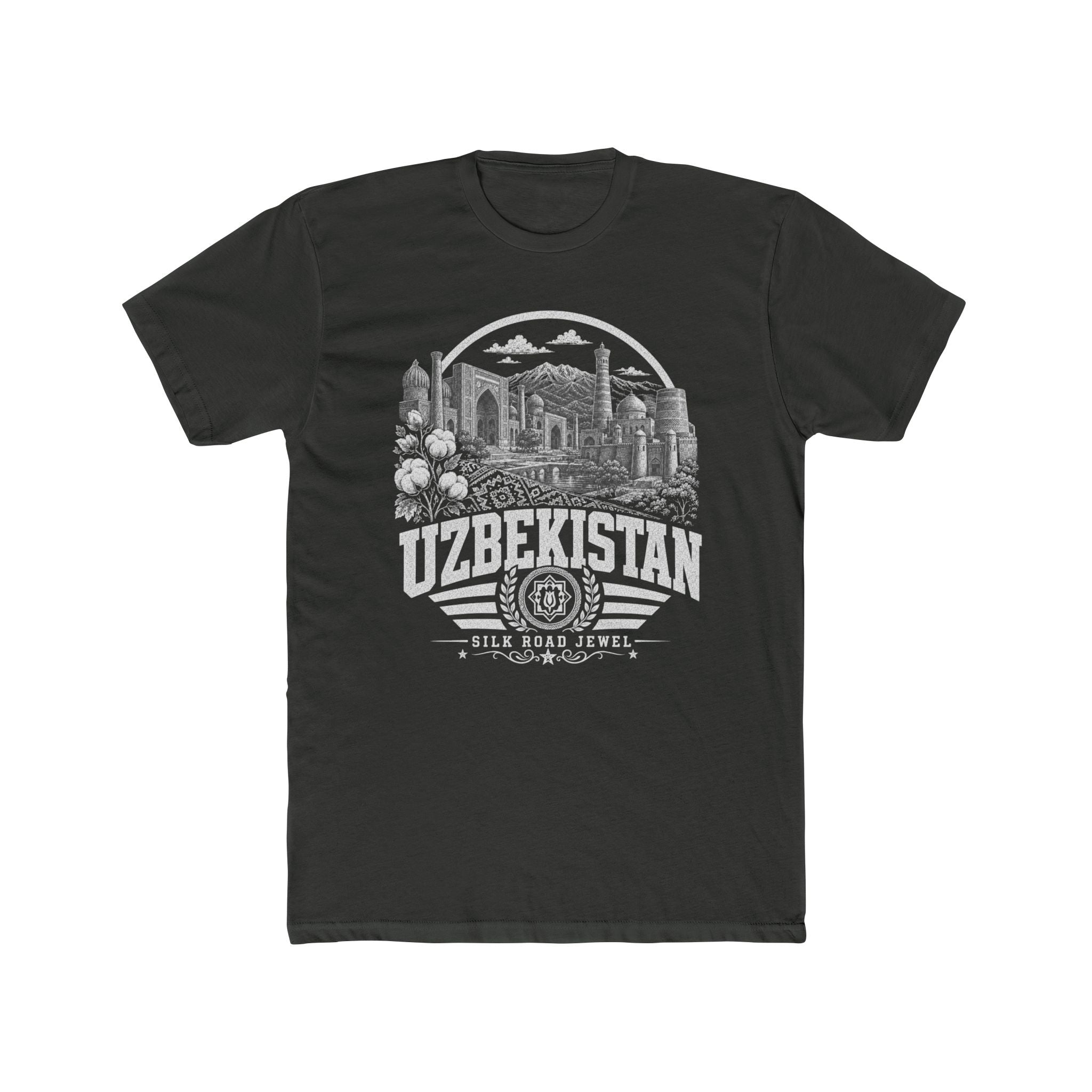 Camiseta Masculina Joia da Rota da Seda do Uzbequistão