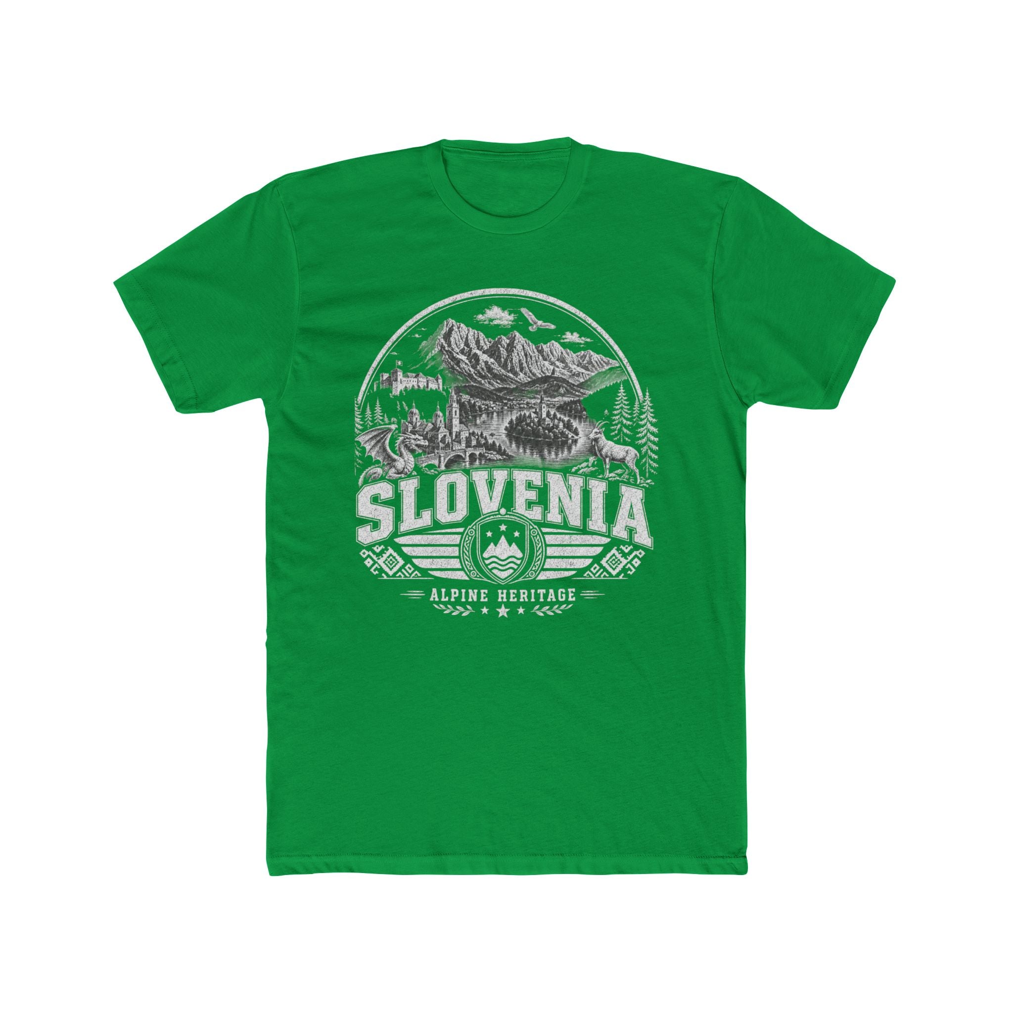 Slovenia vintage landmarks men's tee — iconic landmark design | Nameshi Destinations (view 6)