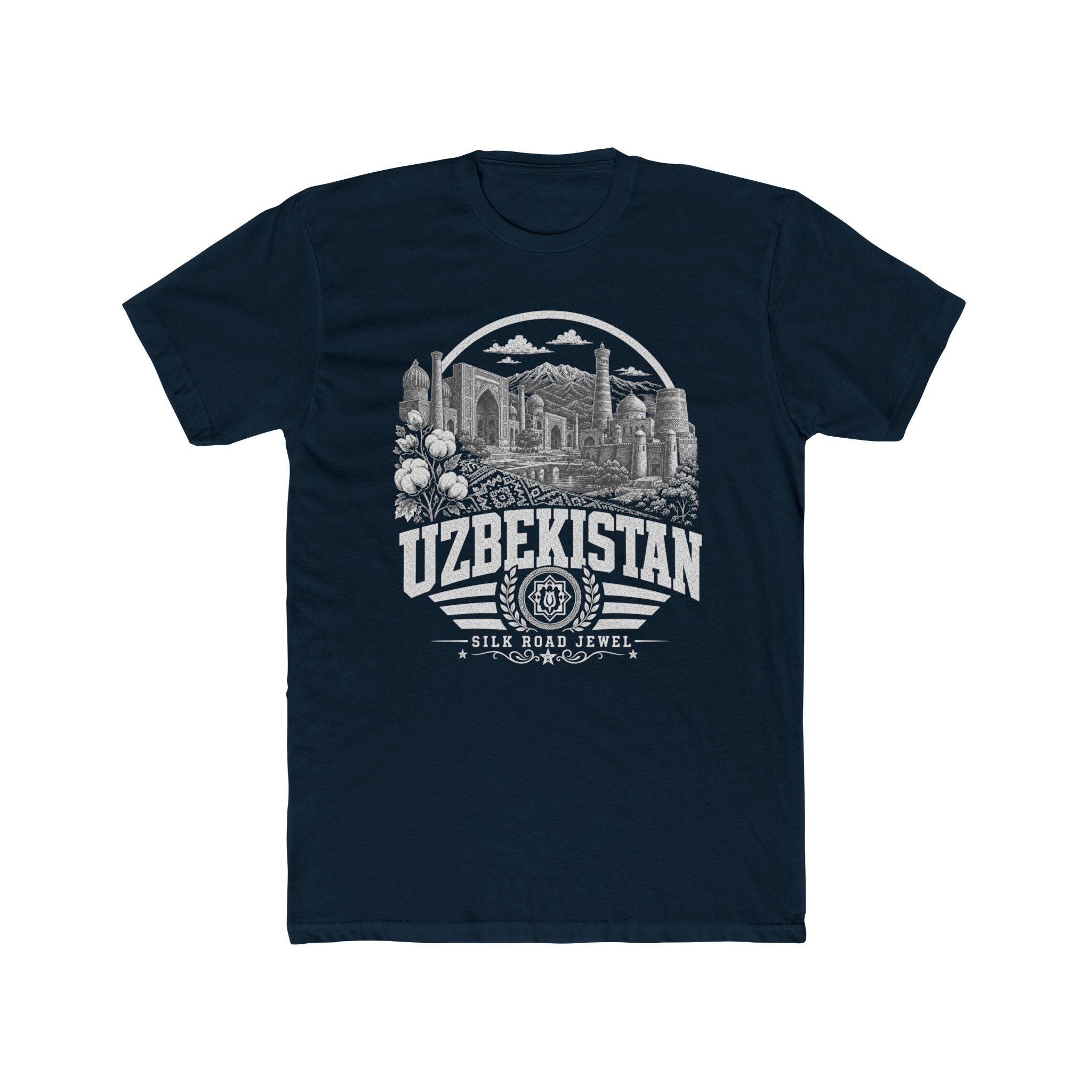 Camiseta Masculina Joia da Rota da Seda do Uzbequistão
