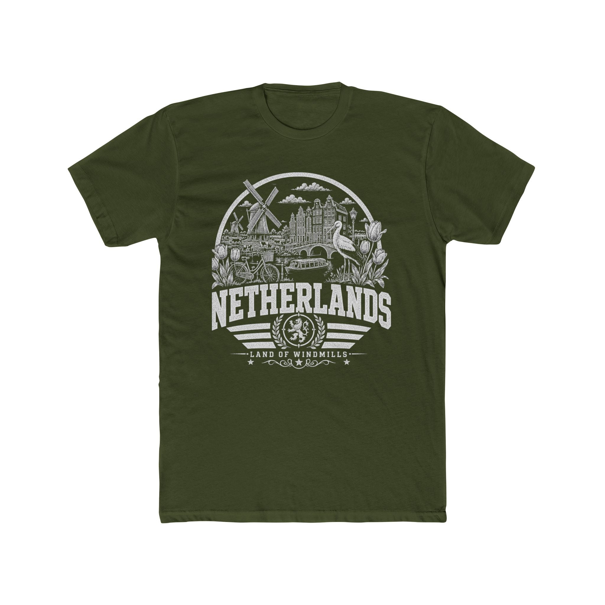 Netherlands vintage landmarks men's tee — iconic landmark design | Nameshi Destinations (view 4)