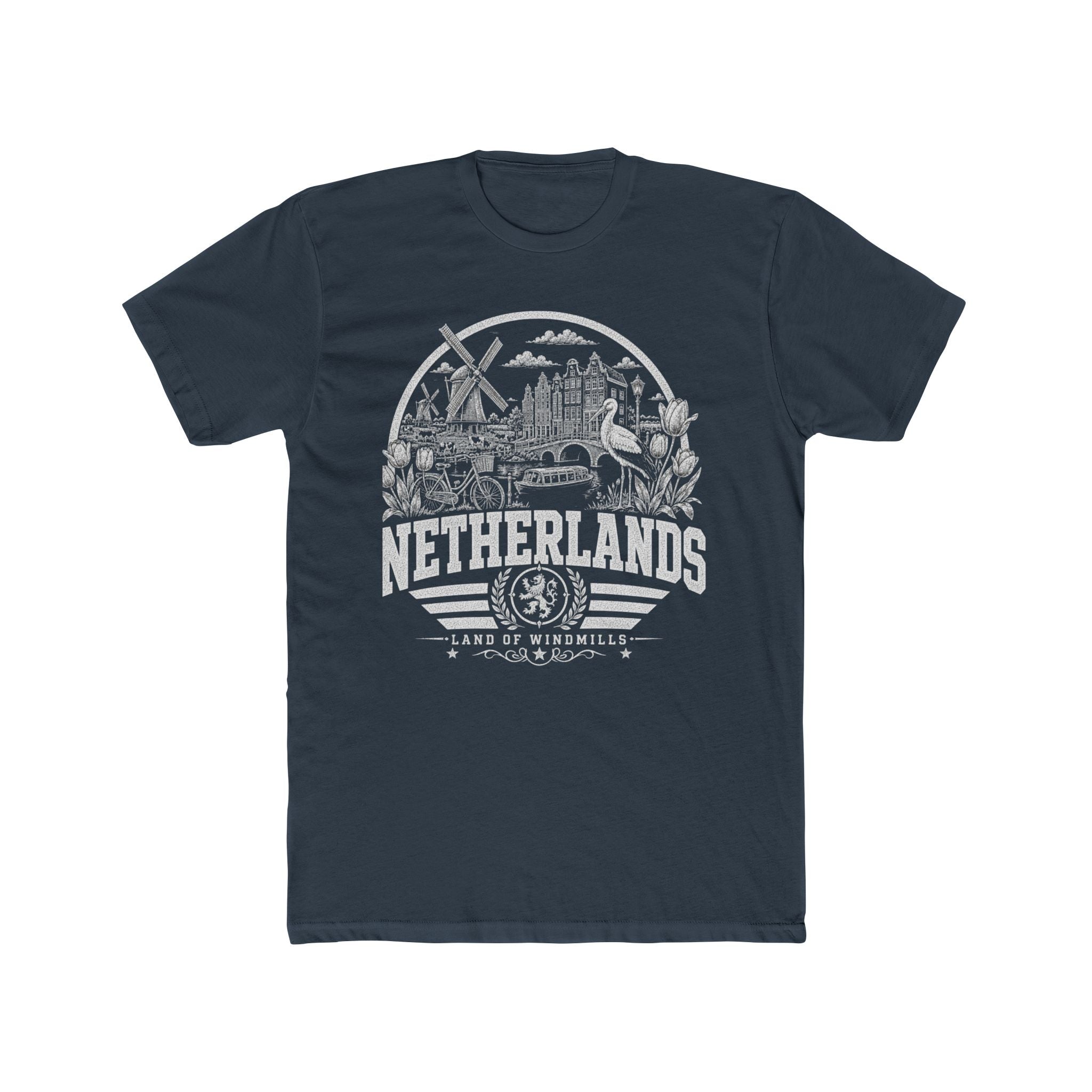 Netherlands vintage landmarks men's tee — iconic landmark design | Nameshi Destinations (view 8)