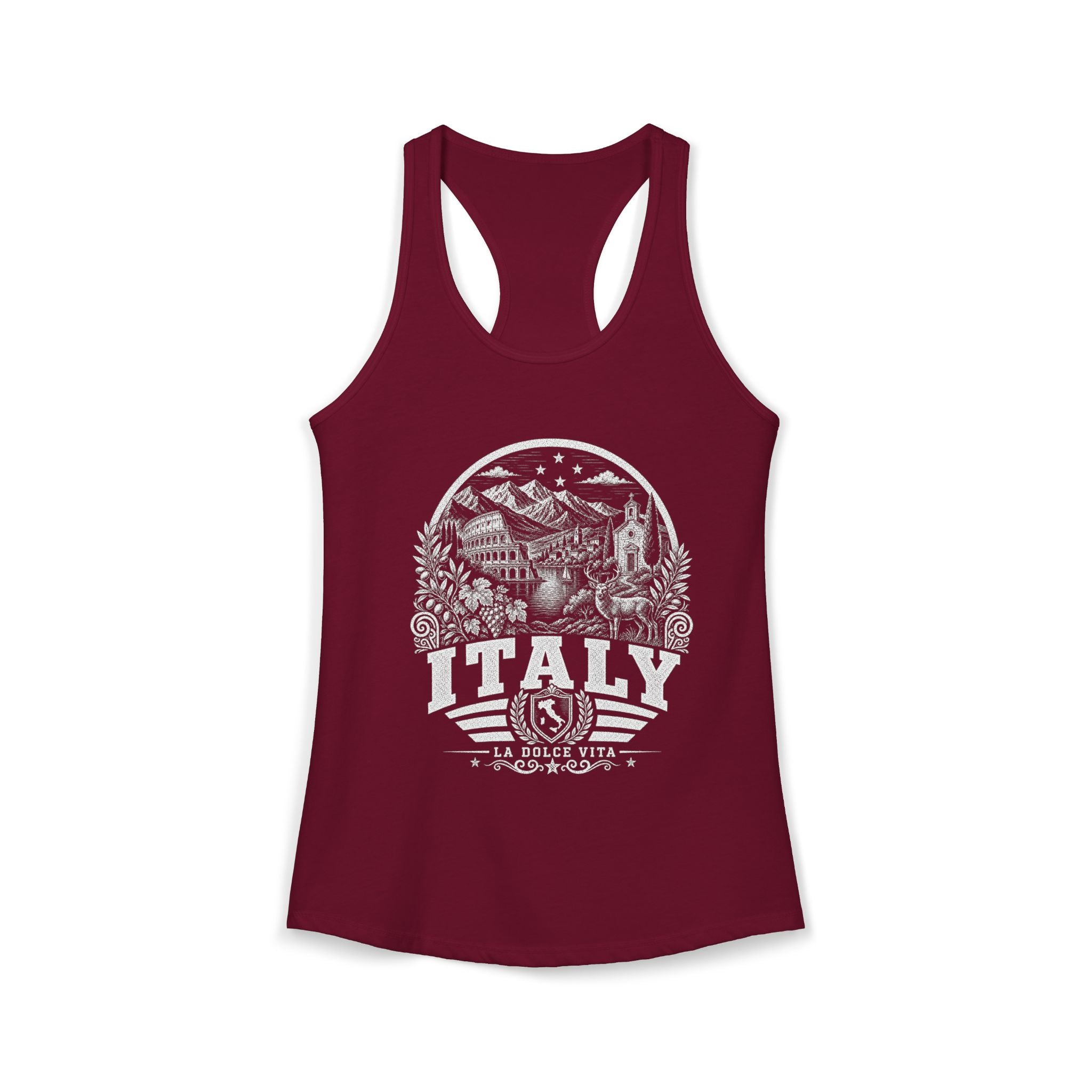 Italy vintage landmarks tank top — iconic landmark design | Nameshi Destinations (view 15)