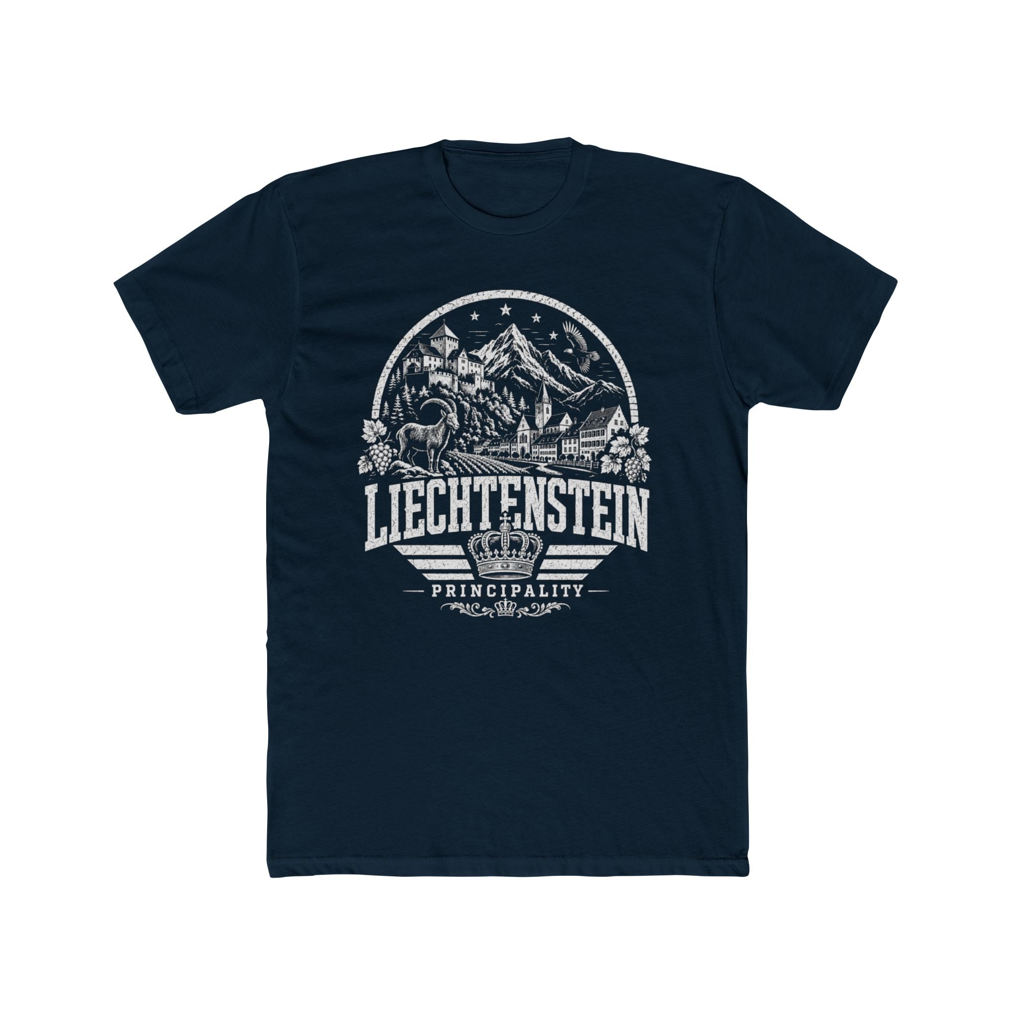 Liechtenstein vintage landmarks men's tee — iconic landmark design | Nameshi Destinations (view 12)