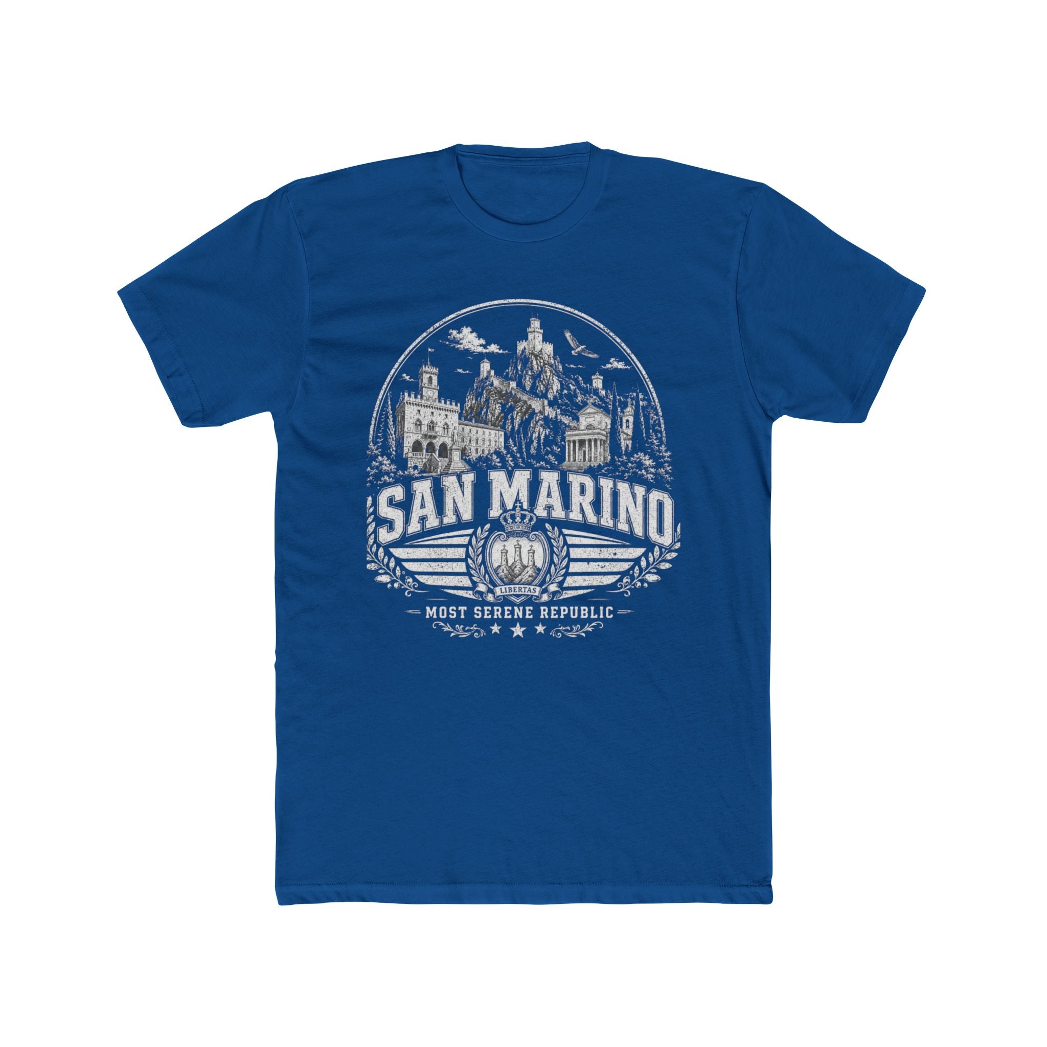 San Marino vintage landmarks men's tee — iconic landmark design | Nameshi Destinations (view 10)