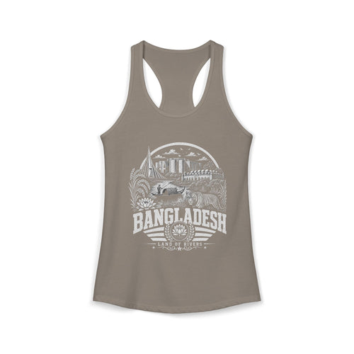Camiseta sin mangas para mujer "Bangladesh, Tierra de Ríos"