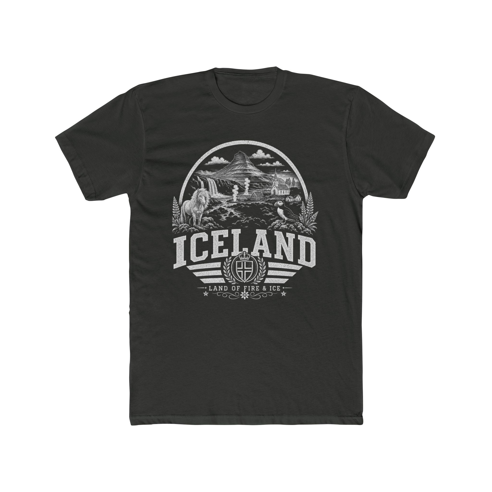 Iceland vintage landmarks men's tee — iconic landmark design | Nameshi Destinations (view 5)