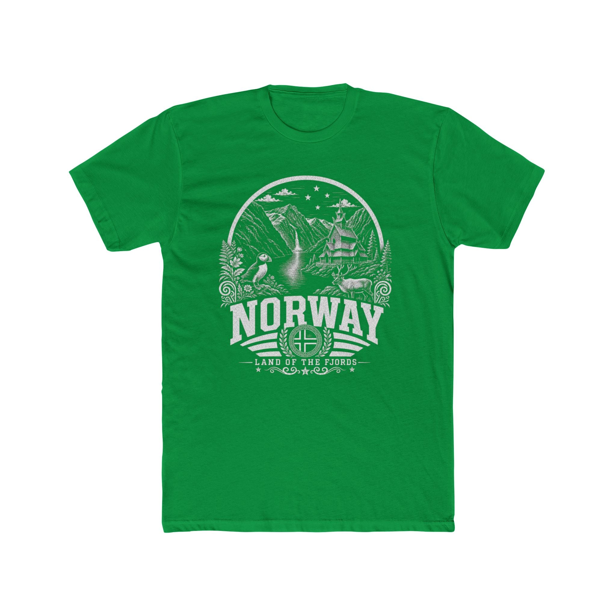 Norway vintage landmarks men's tee — iconic landmark design | Nameshi Destinations (view 6)