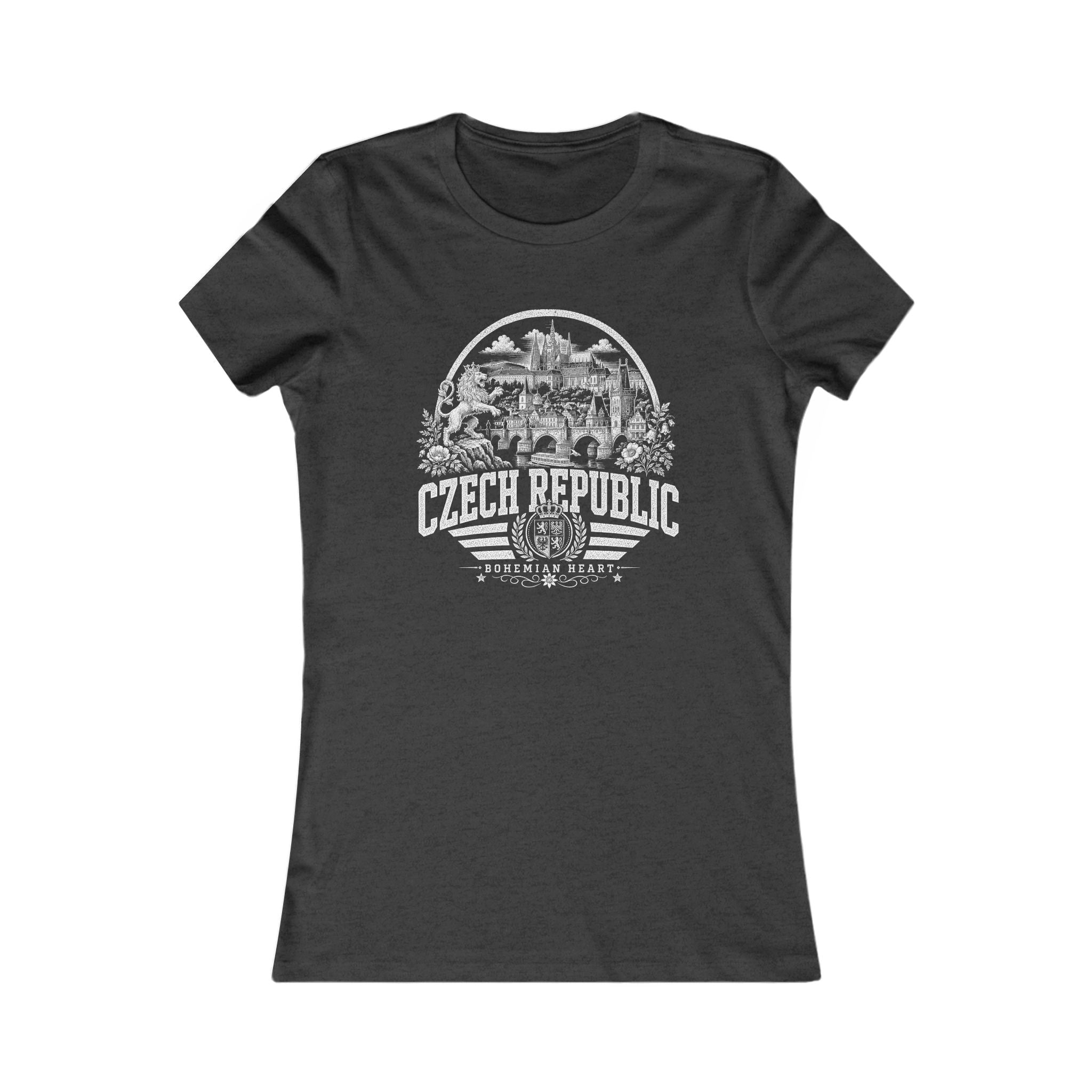 Czech Republic vintage landmarks women's tee — iconic landmark design | Nameshi Destinations (view 4)