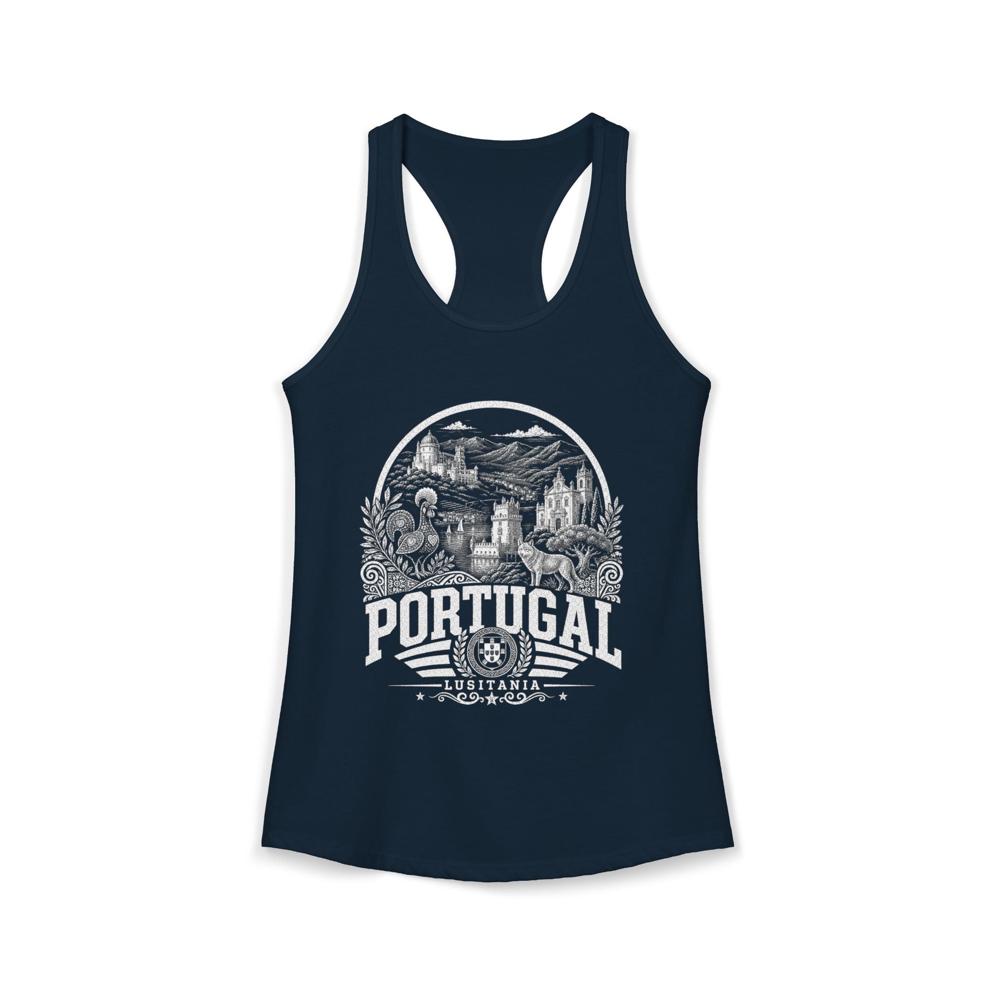 Portugal vintage landmarks tank top — iconic landmark design | Nameshi Destinations (view 11)