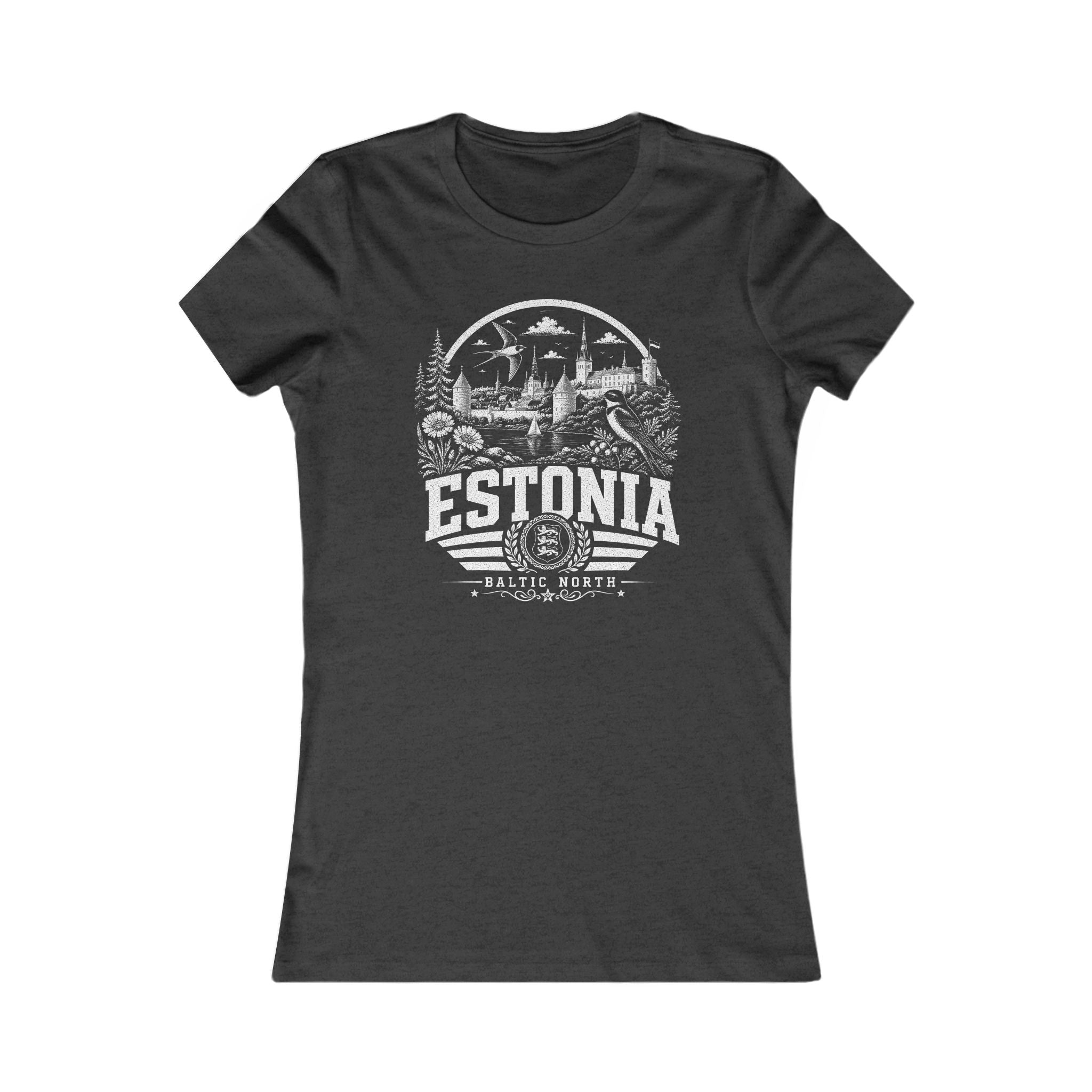 Estonia vintage landmarks women's tee — iconic landmark design | Nameshi Destinations (view 4)
