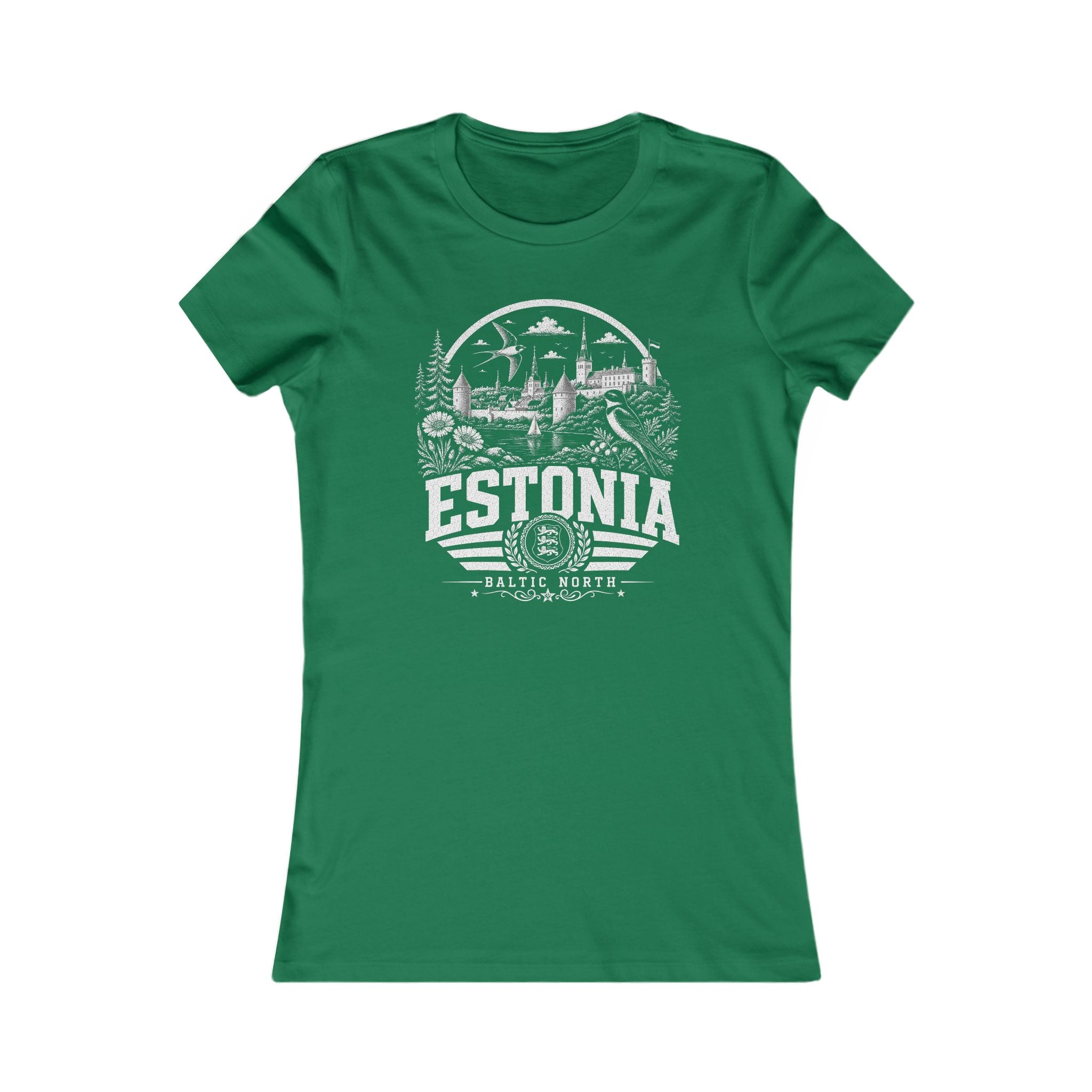 Estonia vintage landmarks women's tee — iconic landmark design | Nameshi Destinations (view 2)