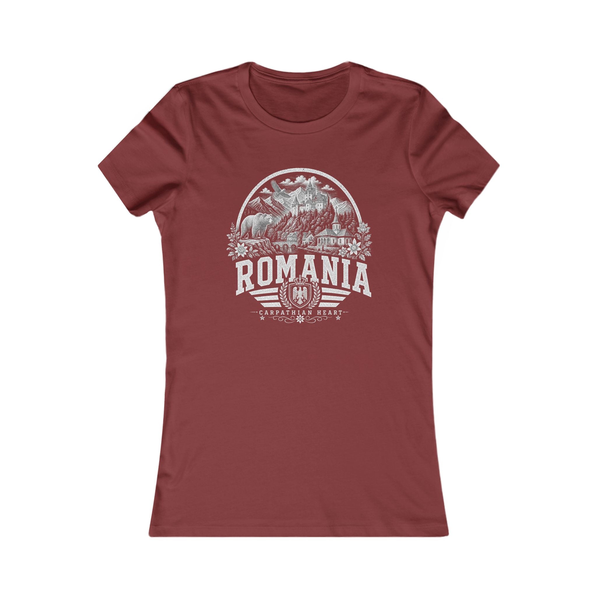 Romania vintage landmarks women's tee — iconic landmark design | Nameshi Destinations (view 15)