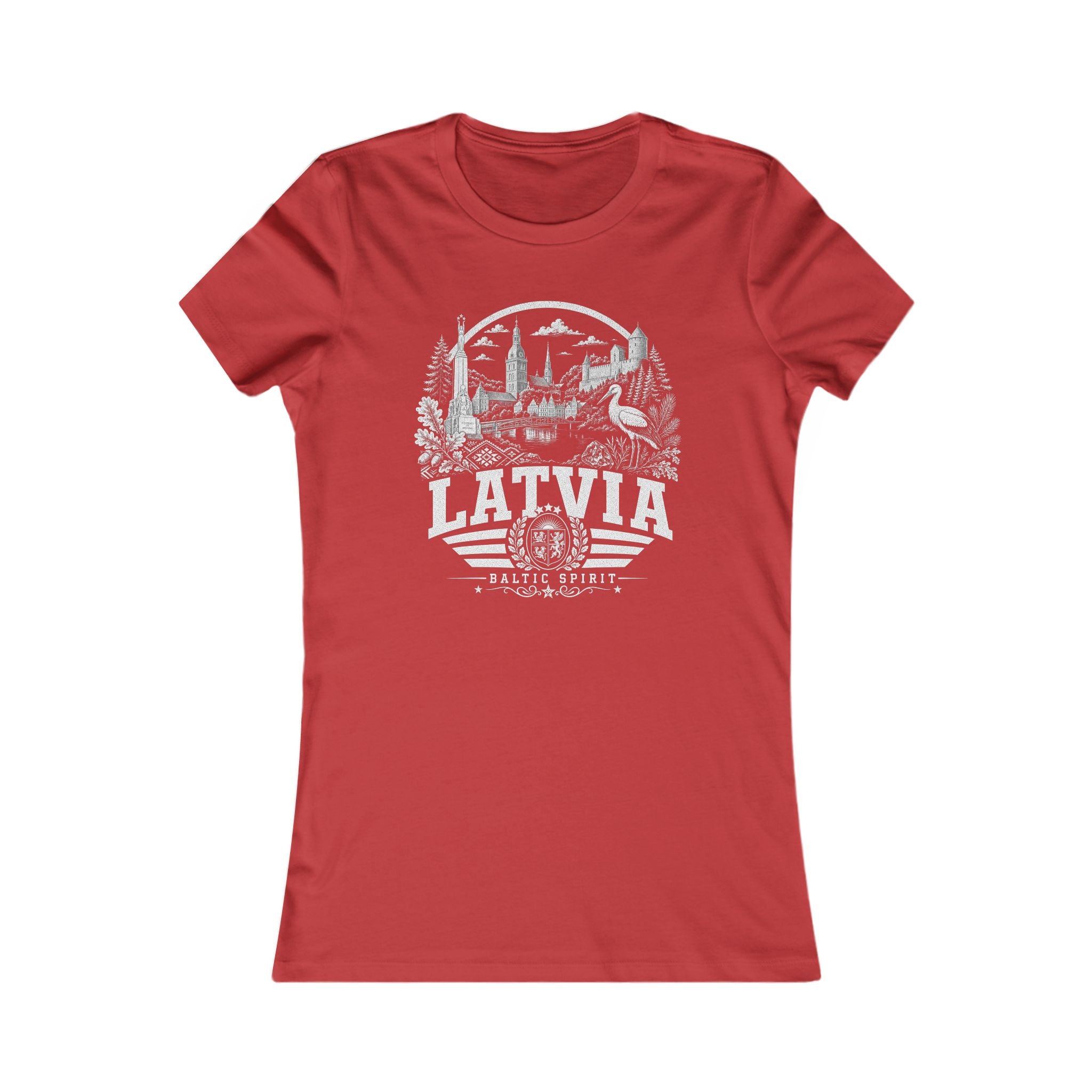 Latvia vintage landmarks women's tee — iconic landmark design | Nameshi Destinations (view 9)