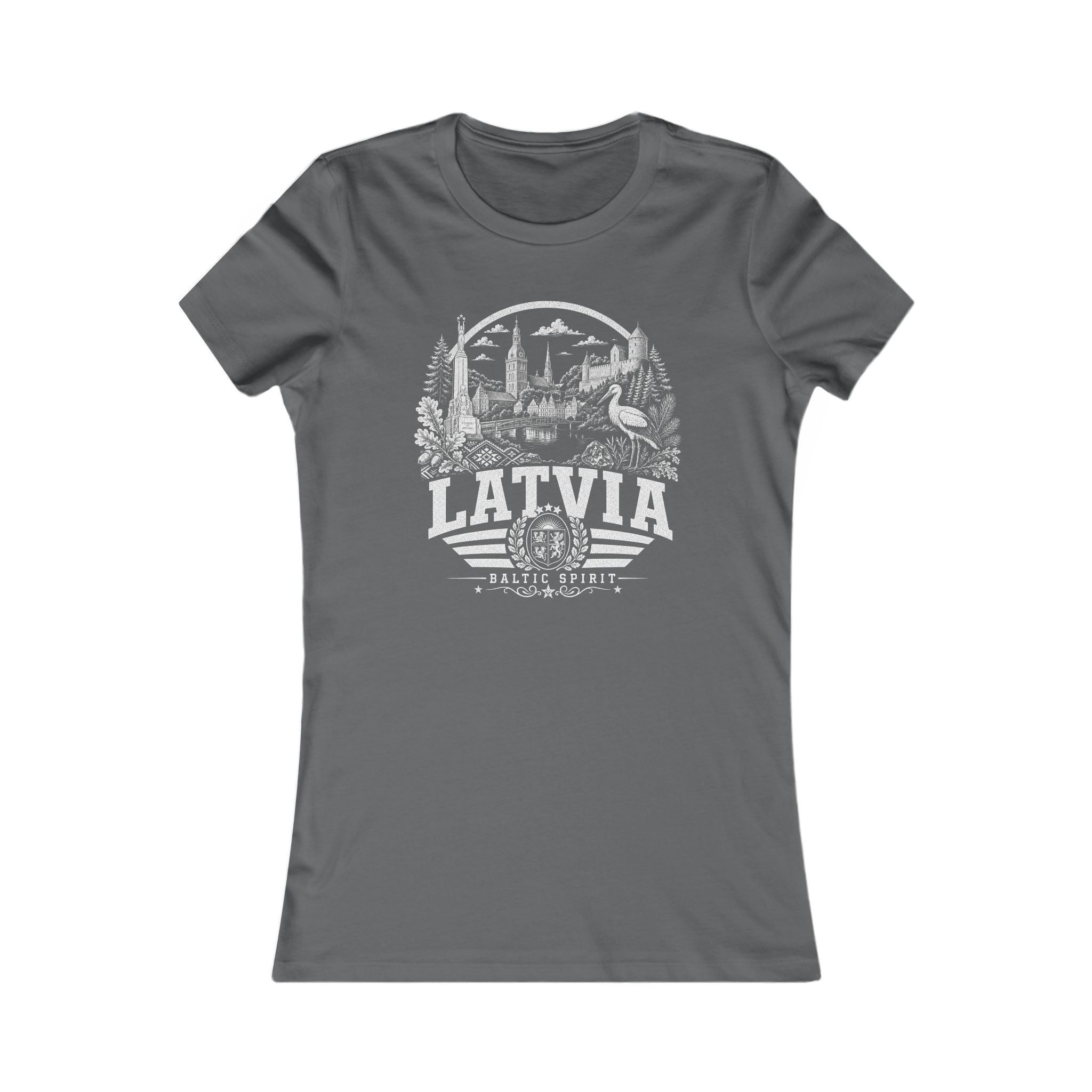 Latvia vintage landmarks women's tee — iconic landmark design | Nameshi Destinations (view 11)