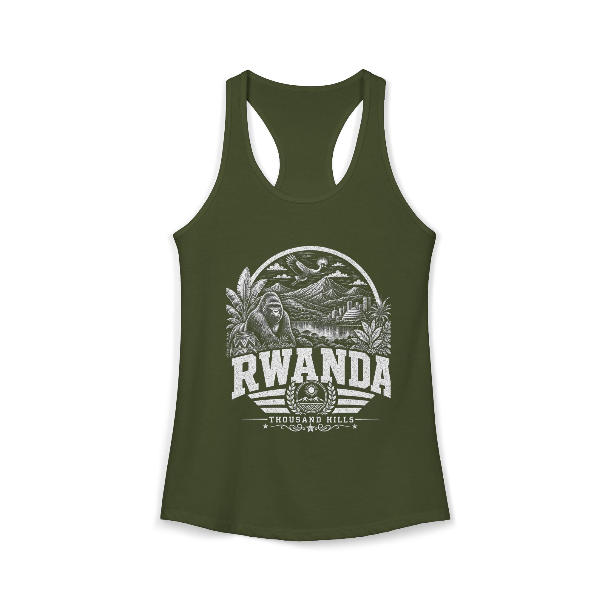USA vintage landmarks tank top — iconic landmark design | Nameshi Destinations (view 3)