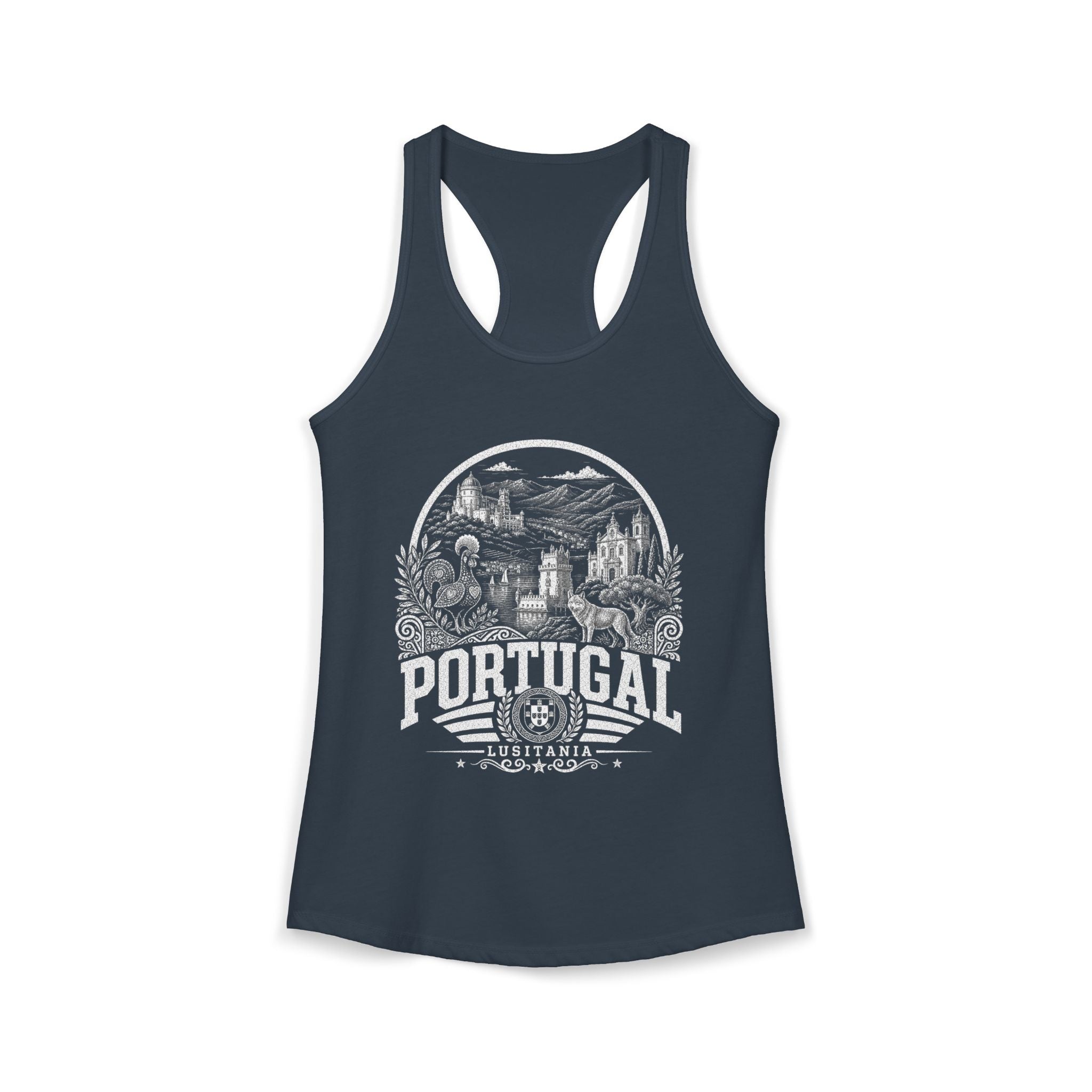 Portugal vintage landmarks tank top — iconic landmark design | Nameshi Destinations (view 9)