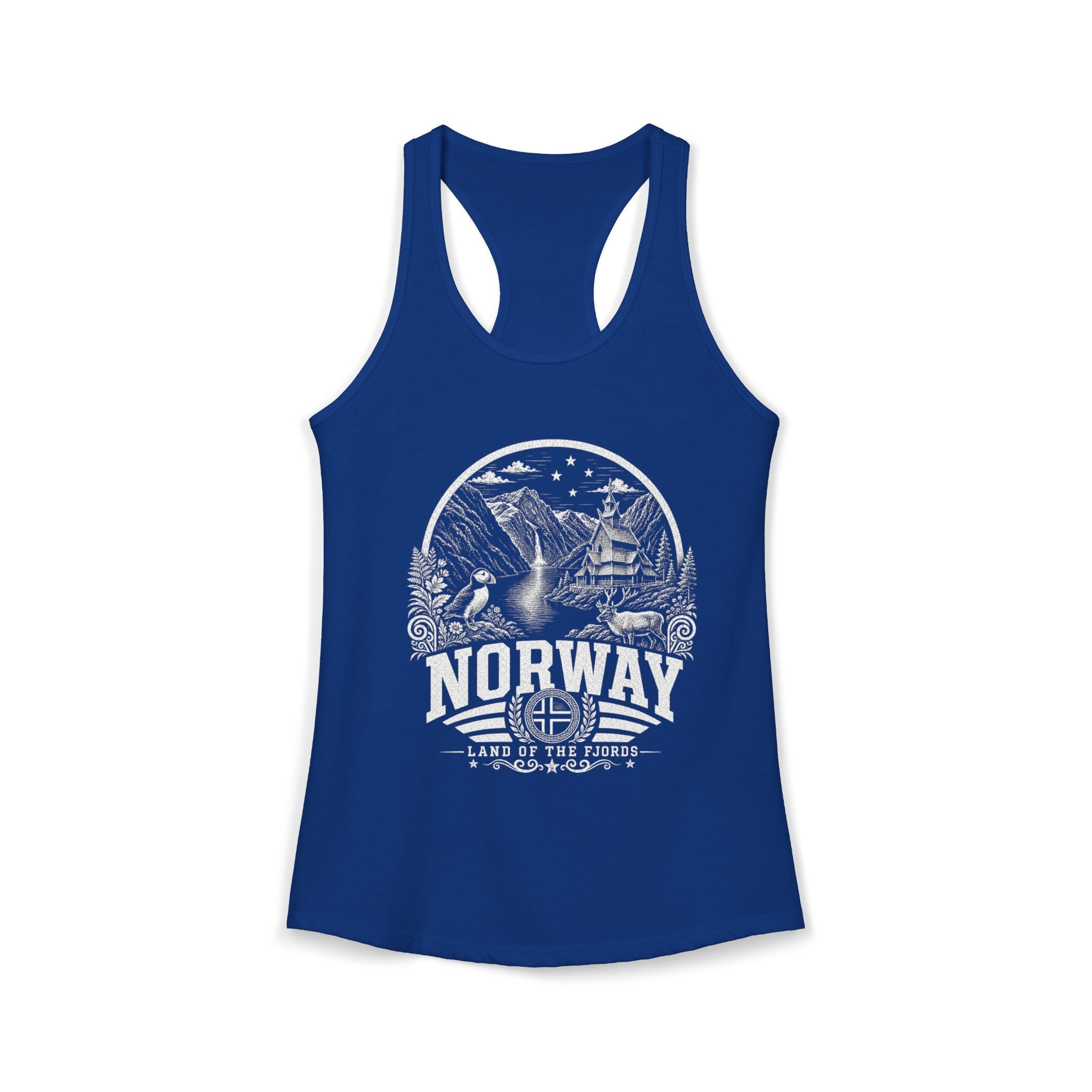 Norway vintage landmarks tank top — iconic landmark design | Nameshi Destinations (view 10)