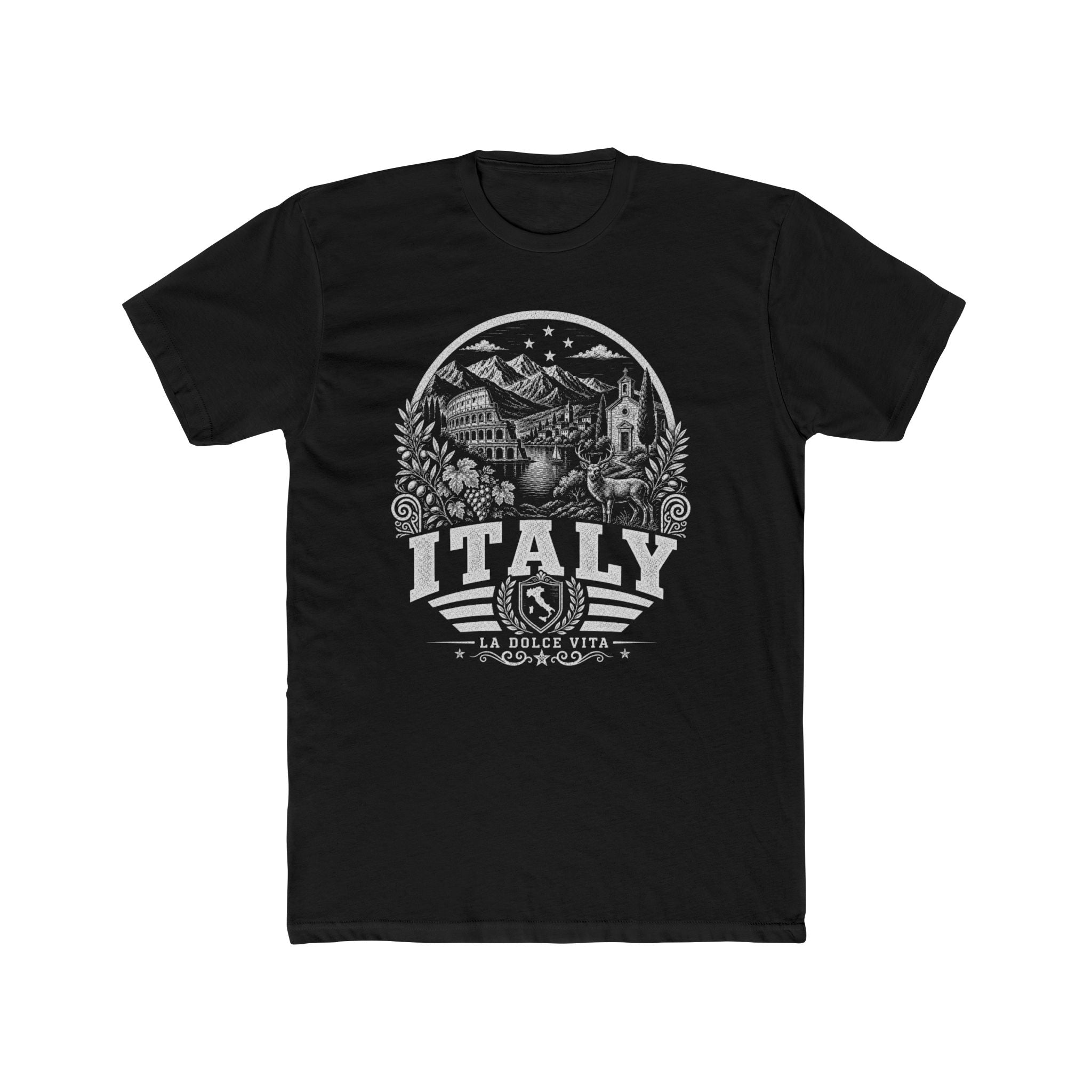 Italy vintage landmarks men's tee — iconic landmark design | Nameshi Destinations (view 2)