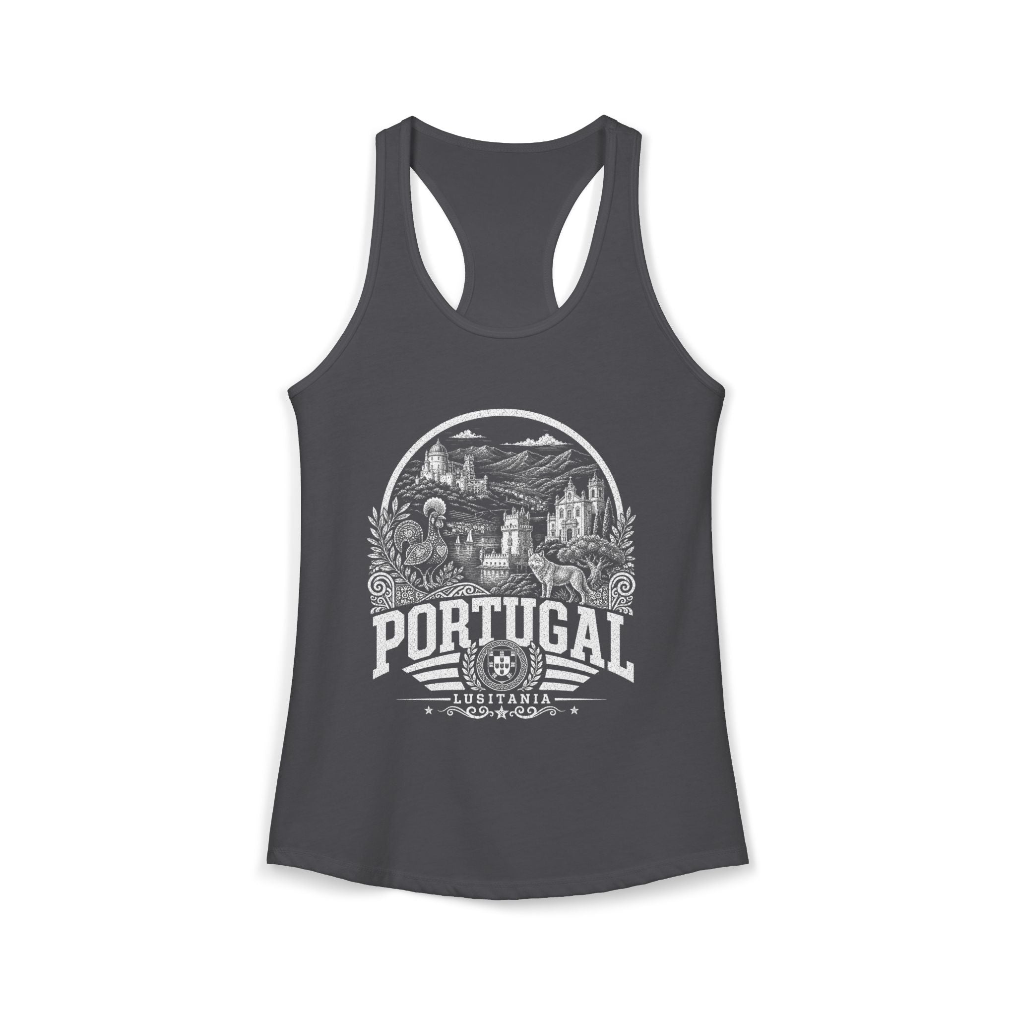 Portugal vintage landmarks tank top — iconic landmark design | Nameshi Destinations (view 12)