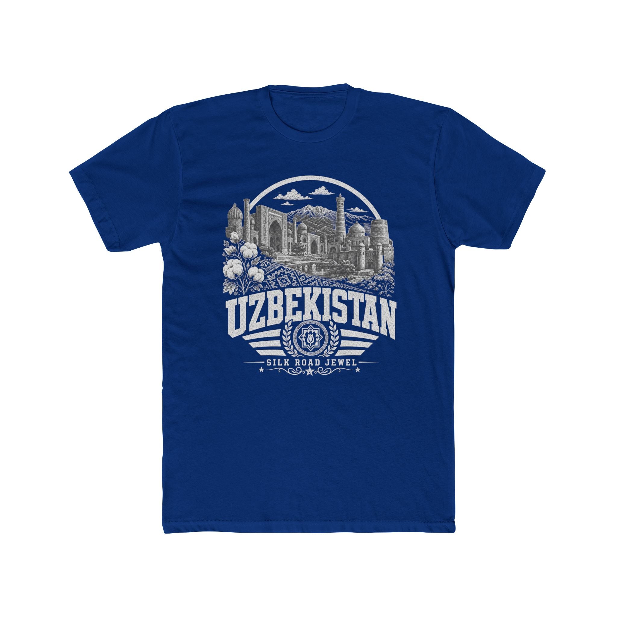 Camiseta Masculina Joia da Rota da Seda do Uzbequistão