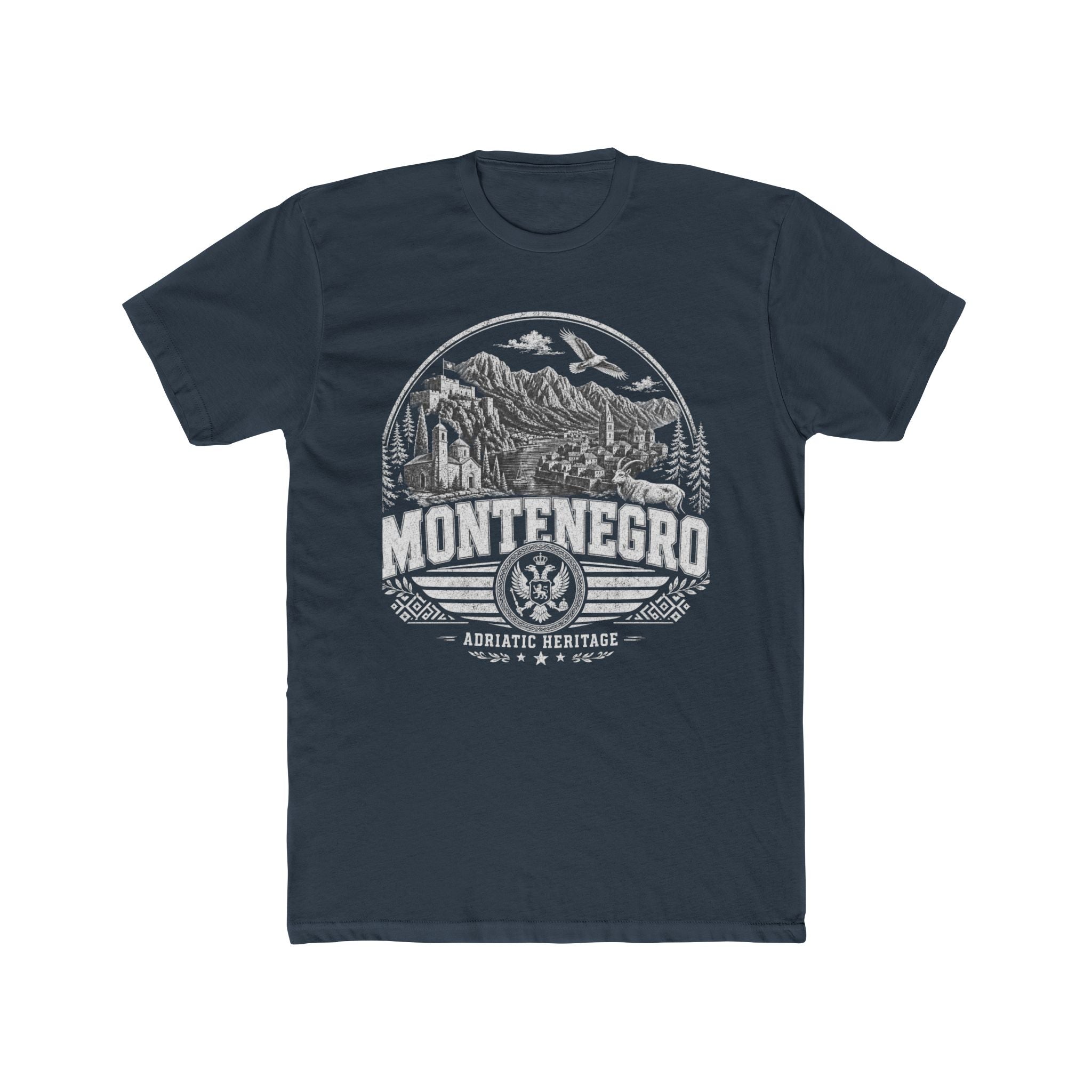 Montenegro vintage landmarks men's tee — iconic landmark design | Nameshi Destinations (view 8)