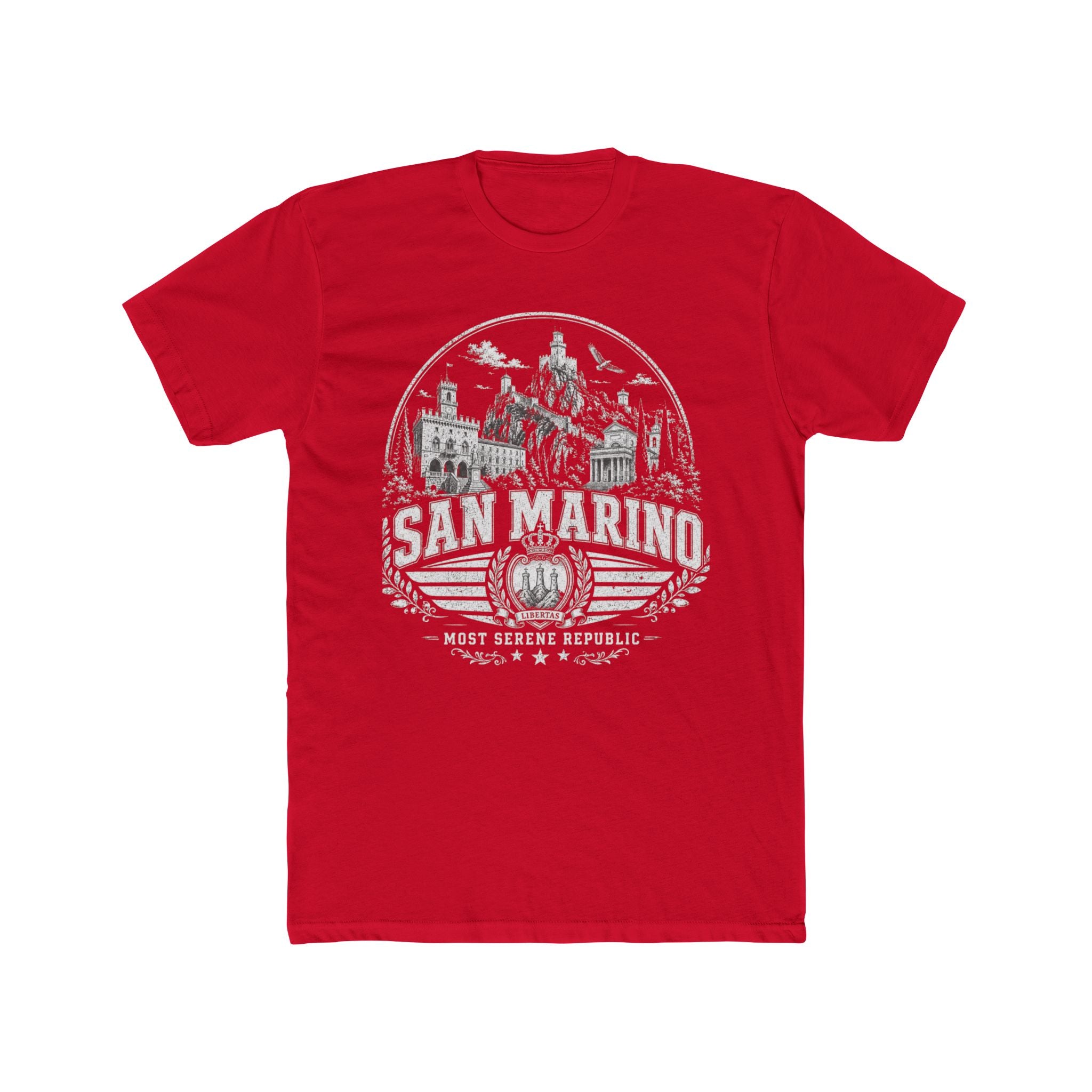 San Marino vintage landmarks men's tee — iconic landmark design | Nameshi Destinations (view 15)