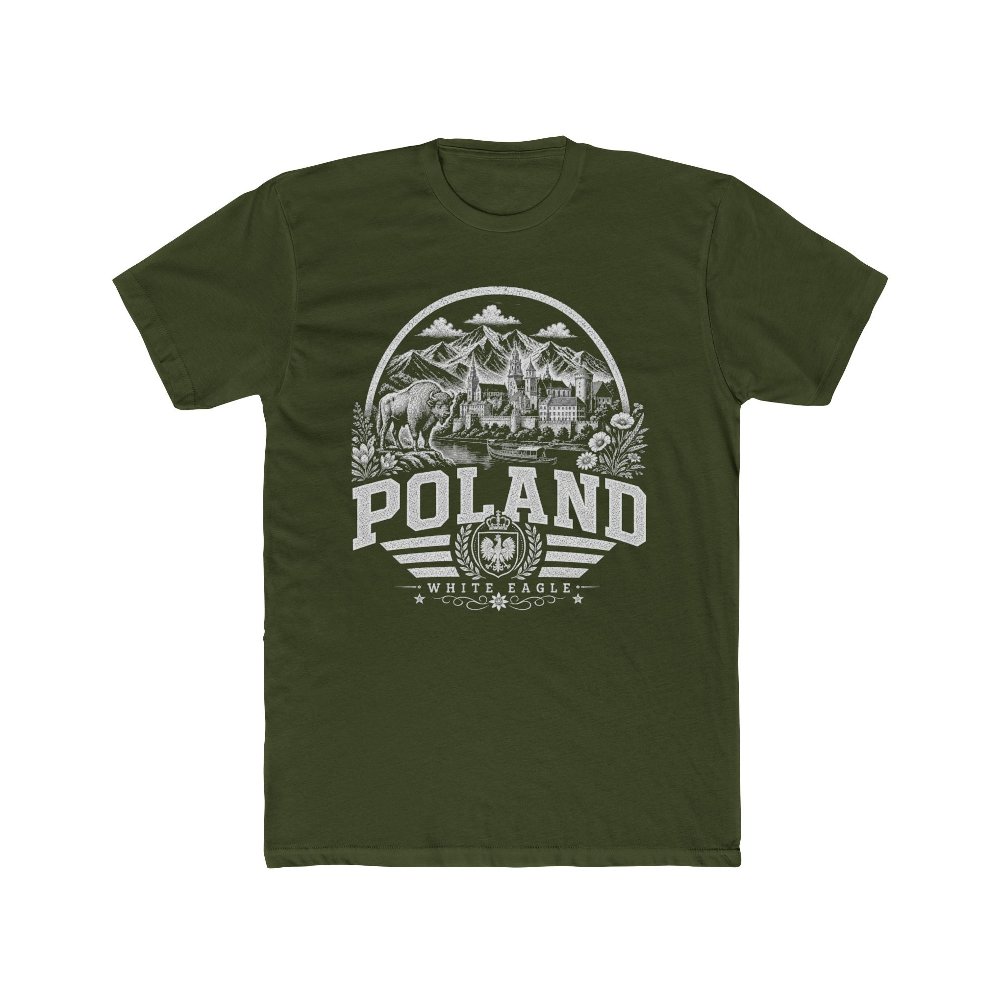 Poland vintage landmarks men's tee — iconic landmark design | Nameshi Destinations (view 4)