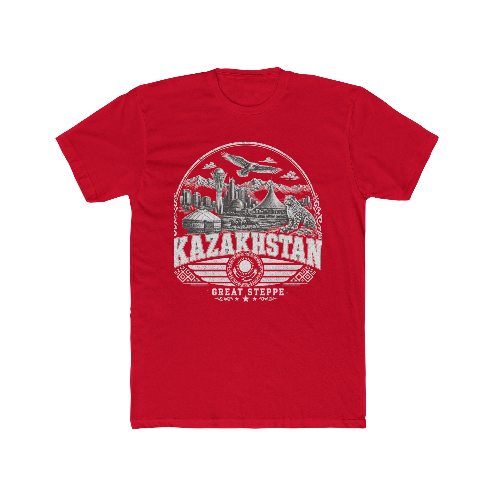 Kazakhstan vintage landmarks men's tee — iconic landmark design | Nameshi Destinations (view 15)