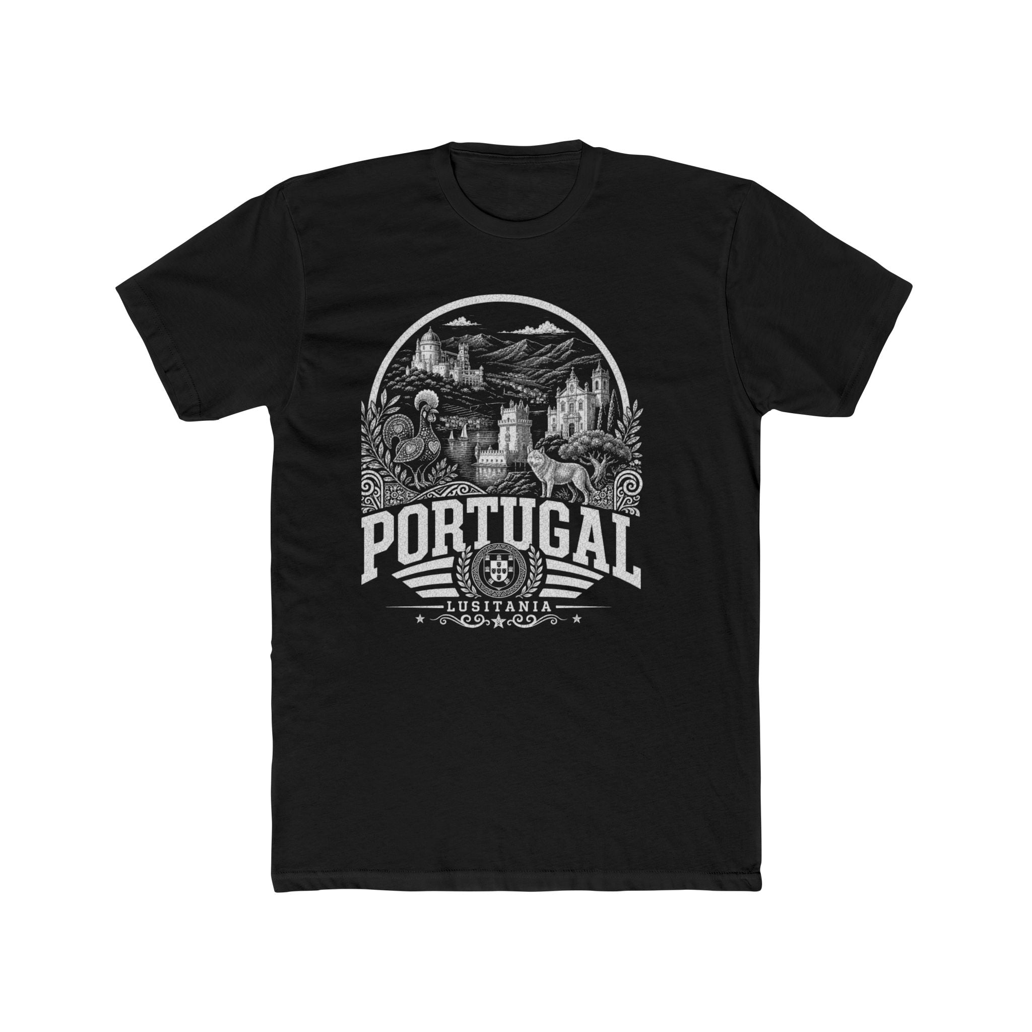 Portugal vintage landmarks men's tee — iconic landmark design | Nameshi Destinations (view 2)