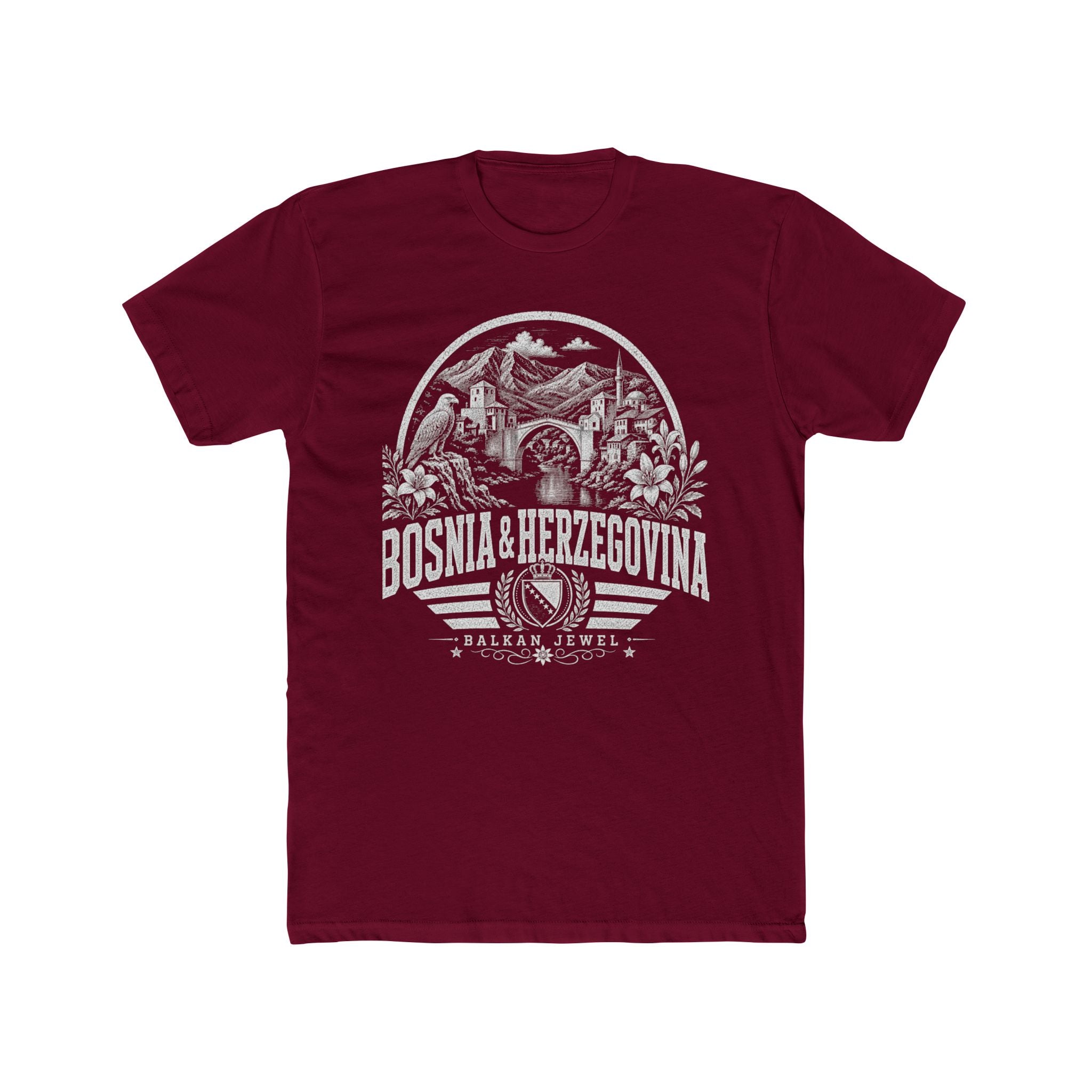 Bosnia & Herzegovina vintage landmarks men's tee — iconic landmark design | Nameshi Destinations (view 14)