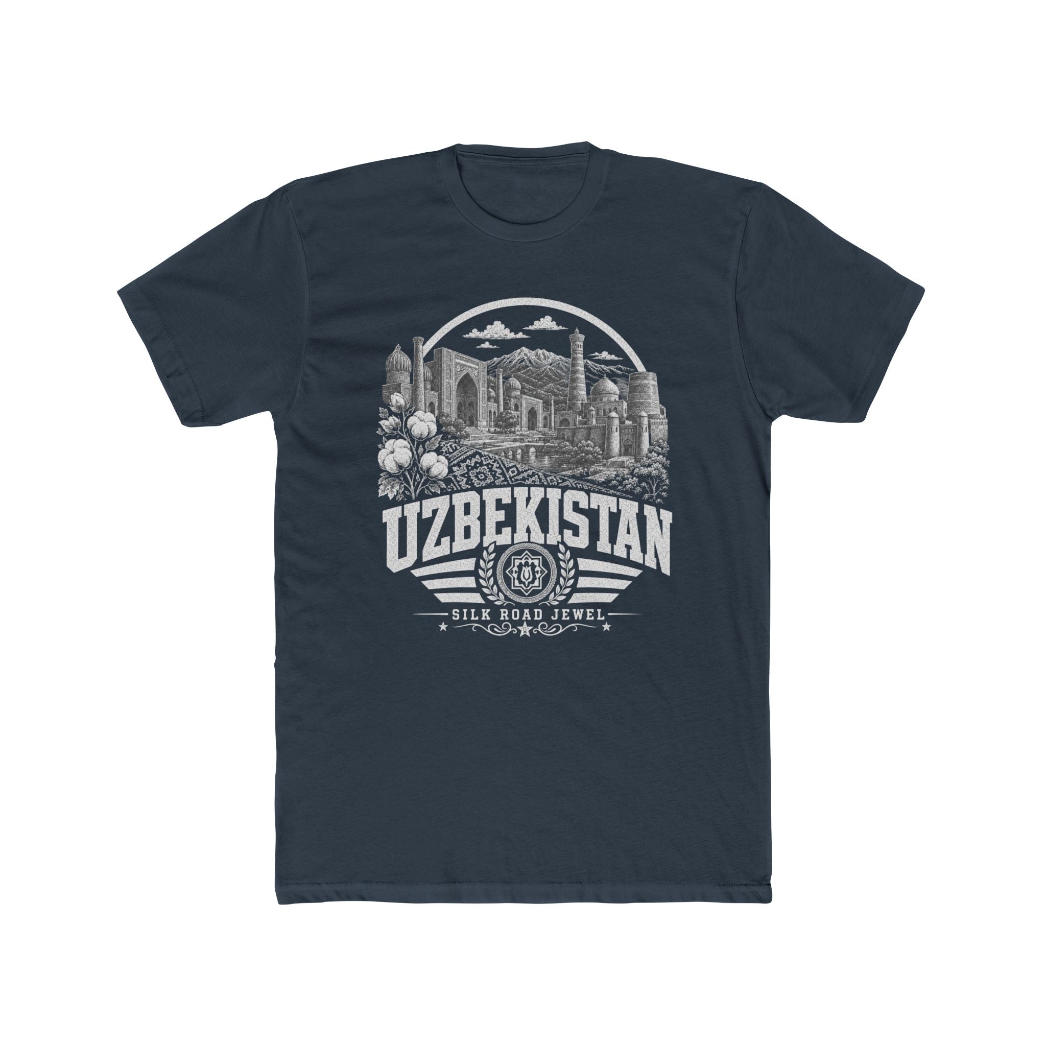 Camiseta Masculina Joia da Rota da Seda do Uzbequistão