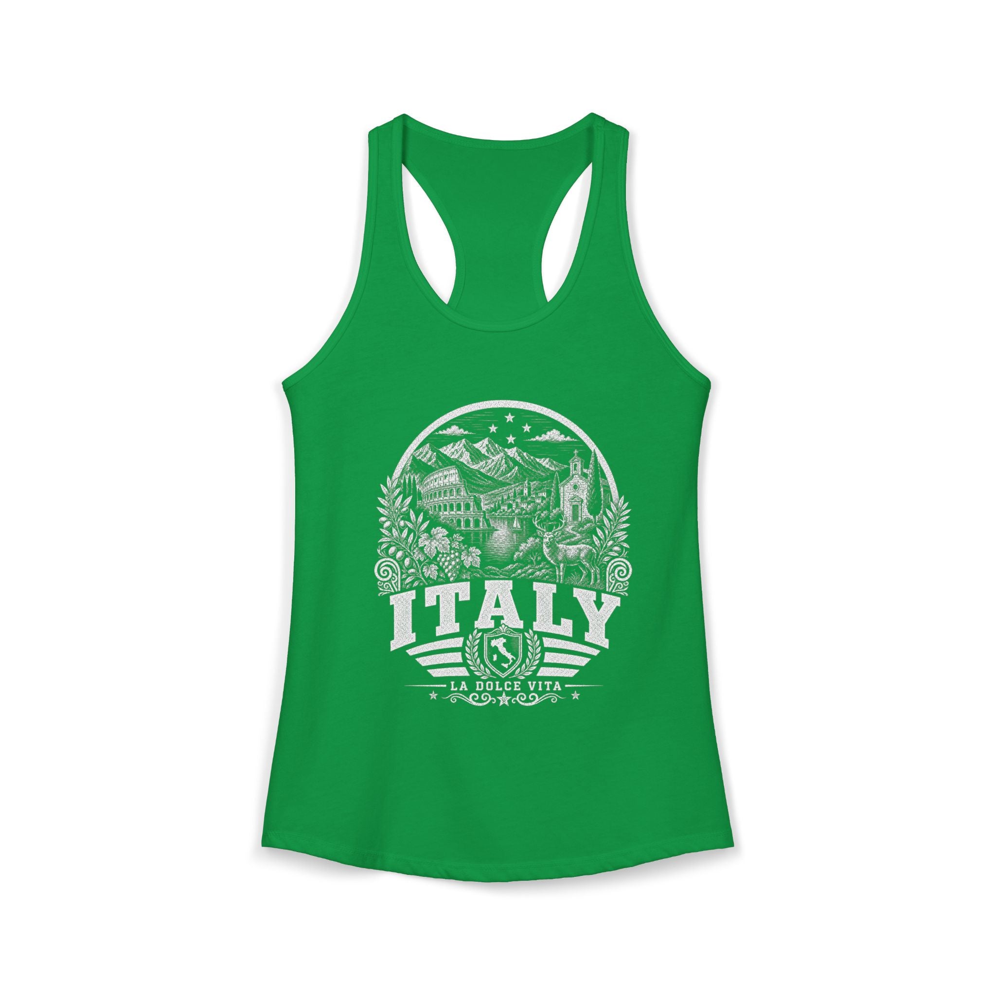 Italy vintage landmarks tank top — iconic landmark design | Nameshi Destinations (view 7)