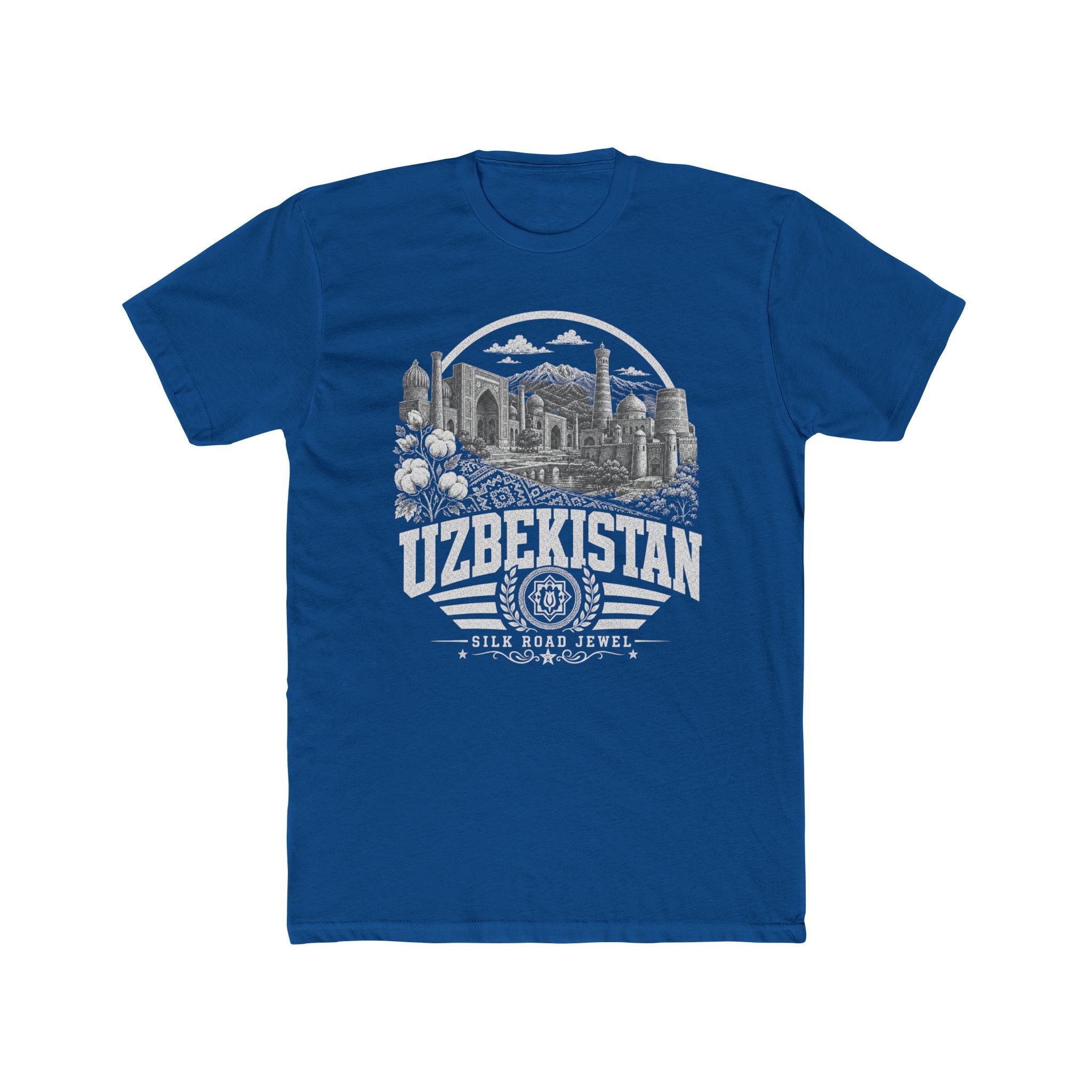 Camiseta Masculina Joia da Rota da Seda do Uzbequistão