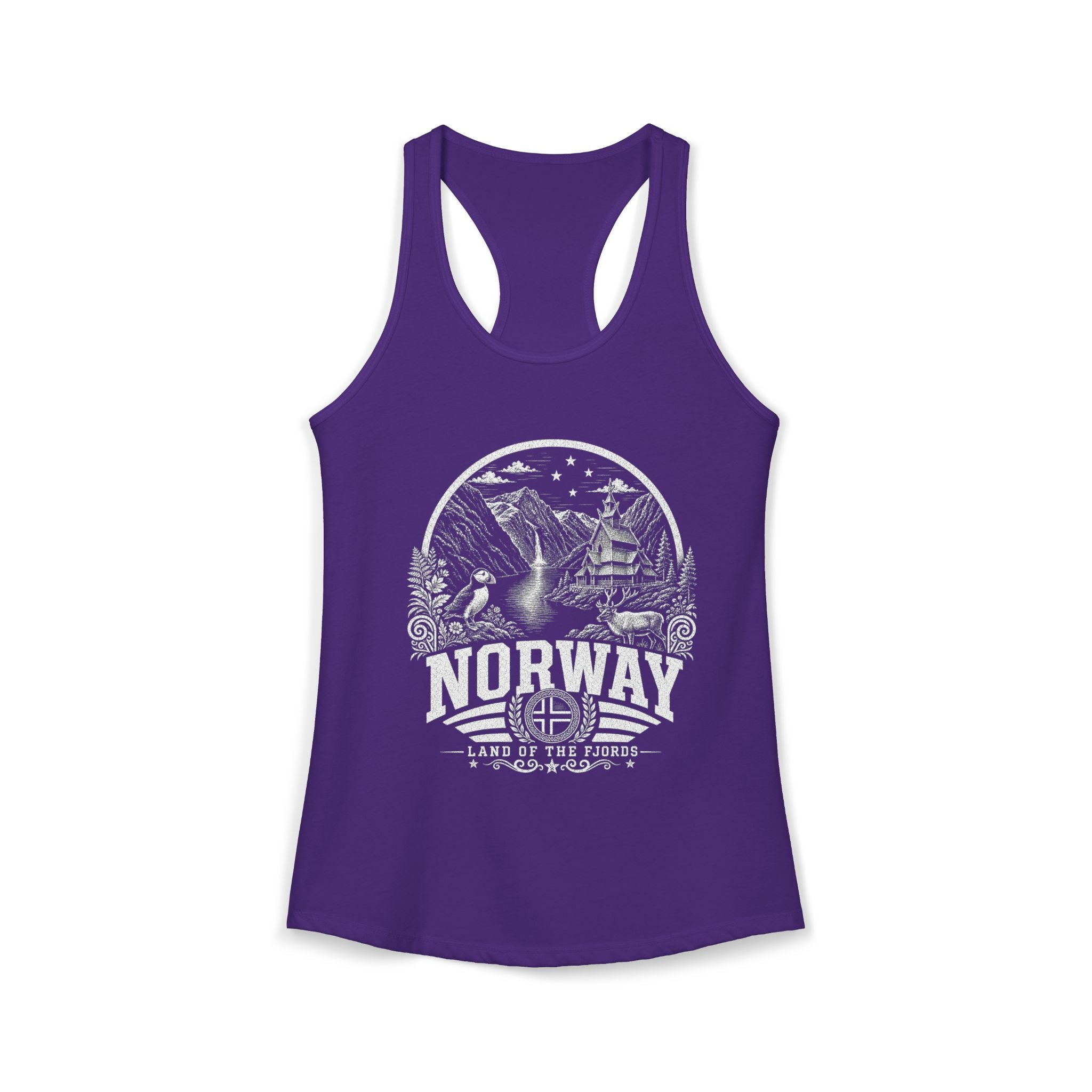 Norway vintage landmarks tank top — iconic landmark design | Nameshi Destinations (view 13)