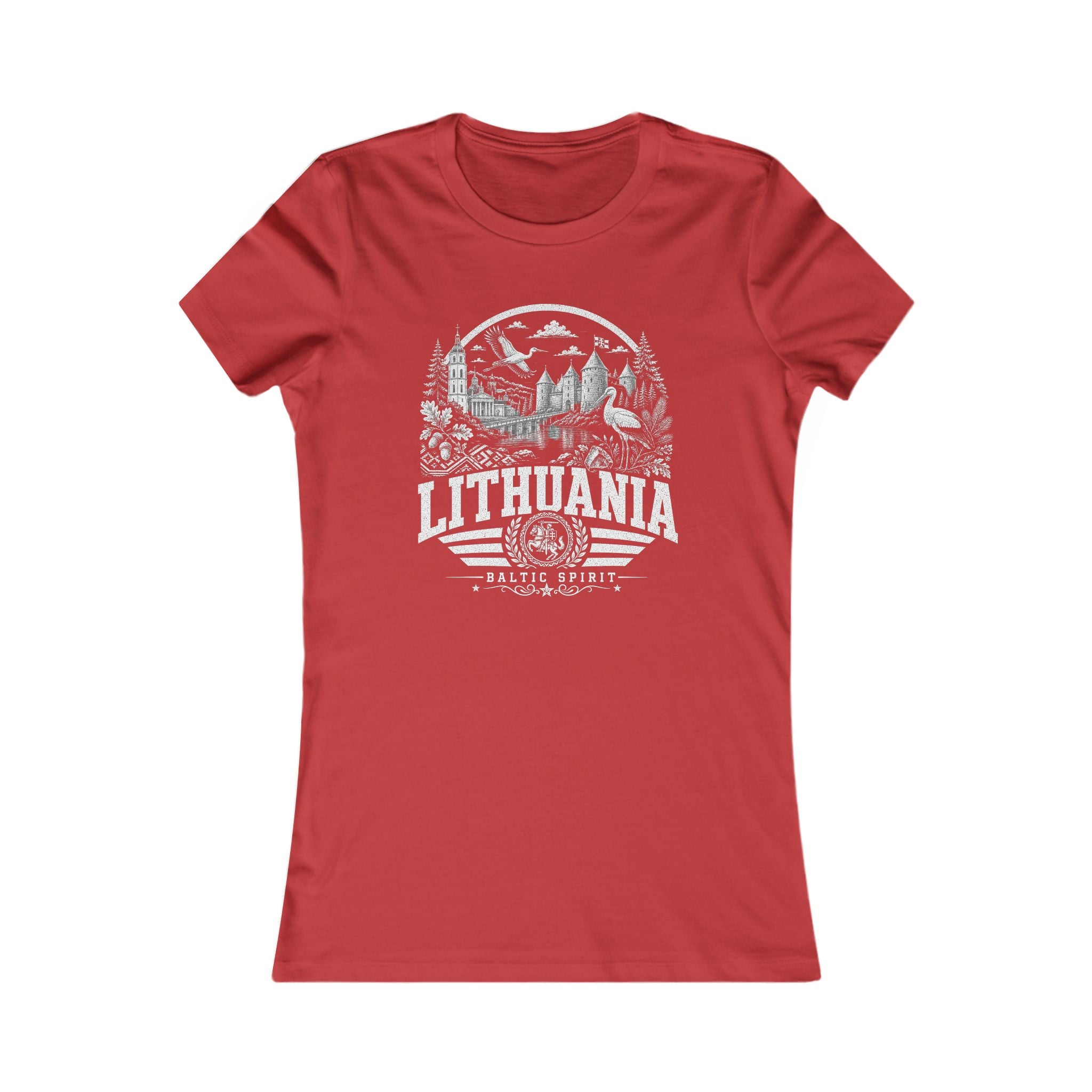 Lithuania vintage landmarks women's tee — iconic landmark design | Nameshi Destinations (view 9)