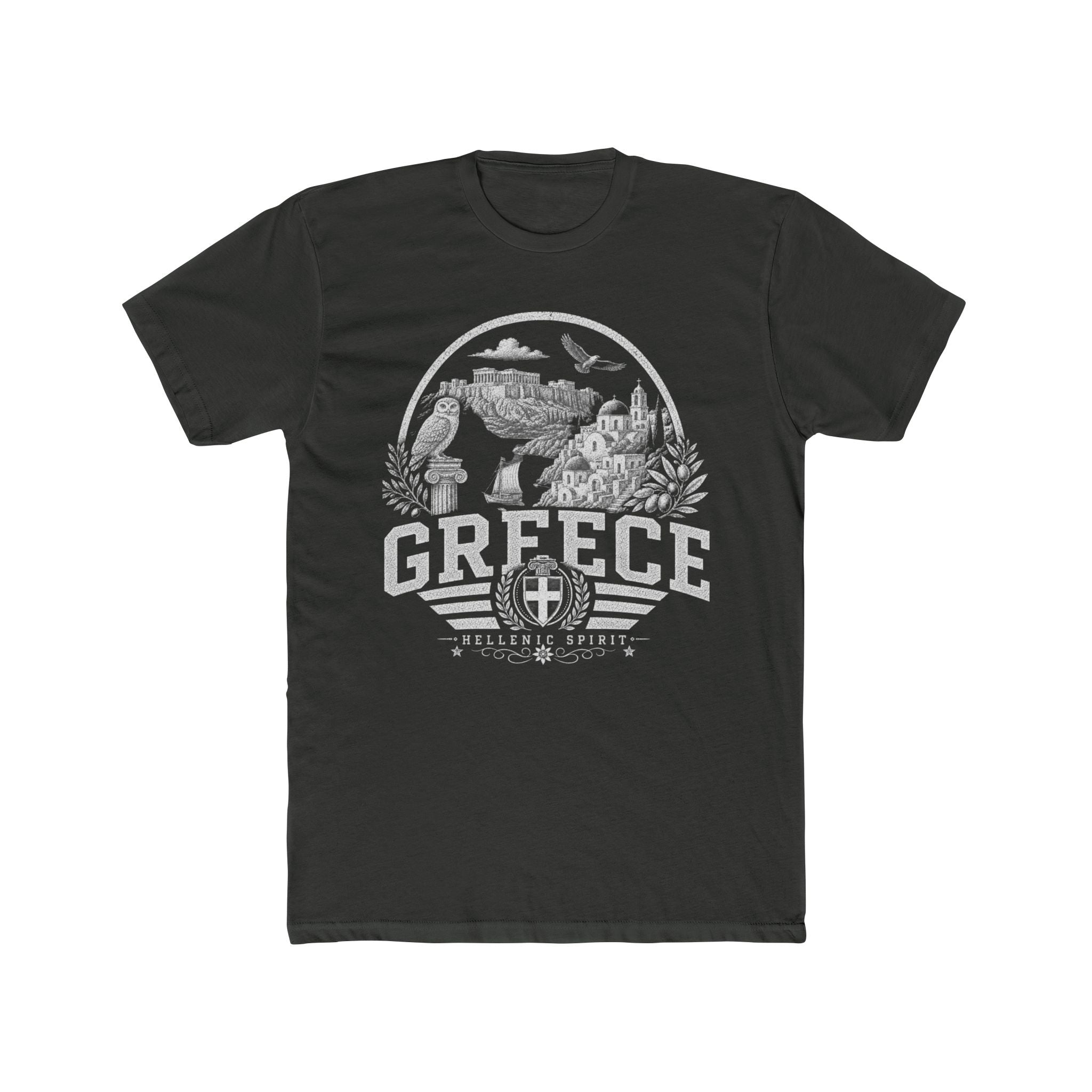 Greece vintage landmarks men's tee — iconic landmark design | Nameshi Destinations (view 5)