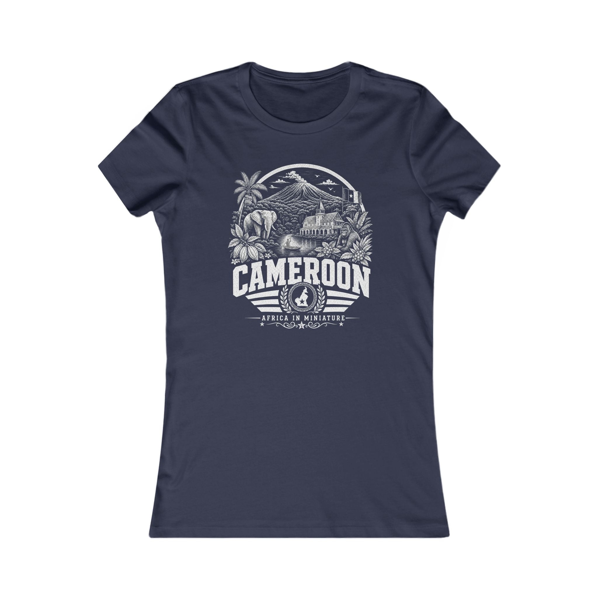 Camarões África em Miniatura Camiseta Feminina