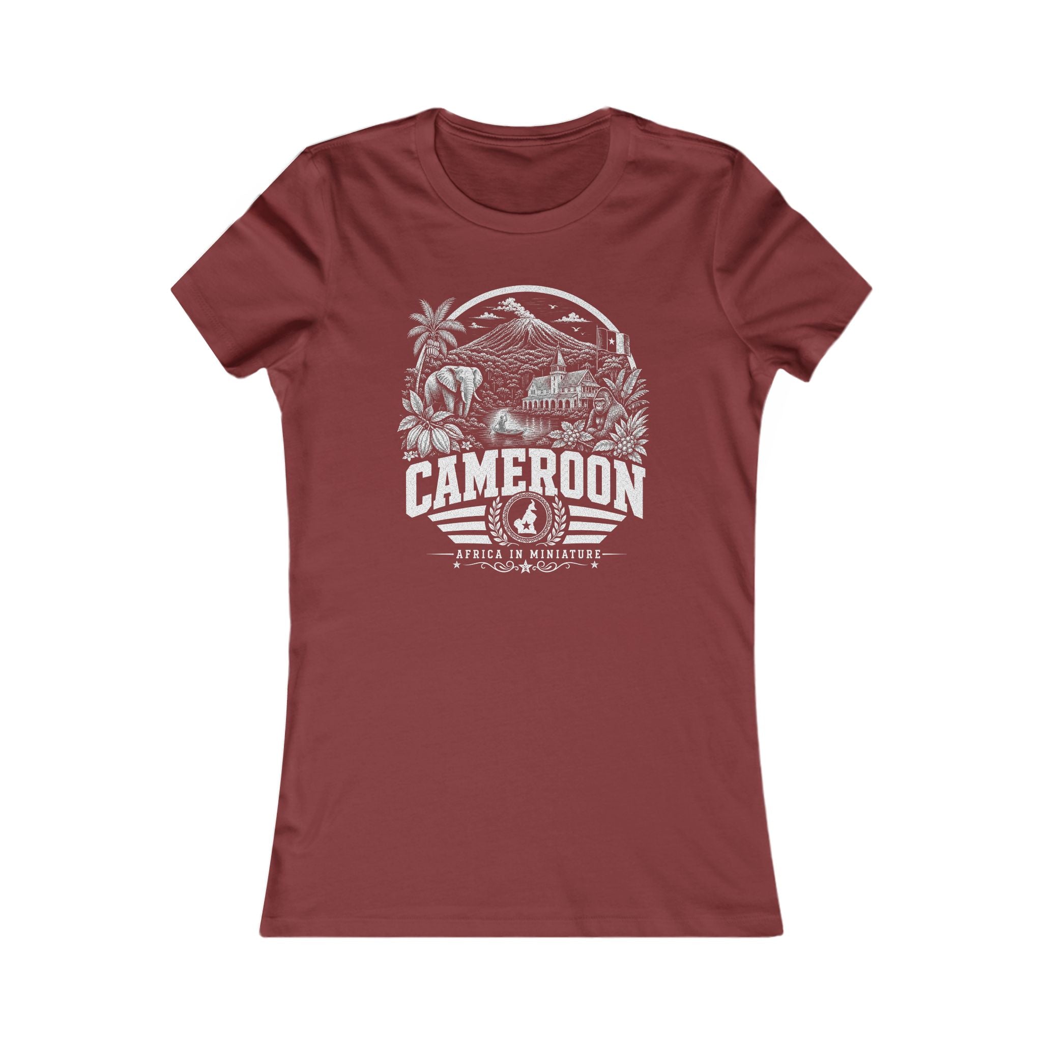 Camarões África em Miniatura Camiseta Feminina
