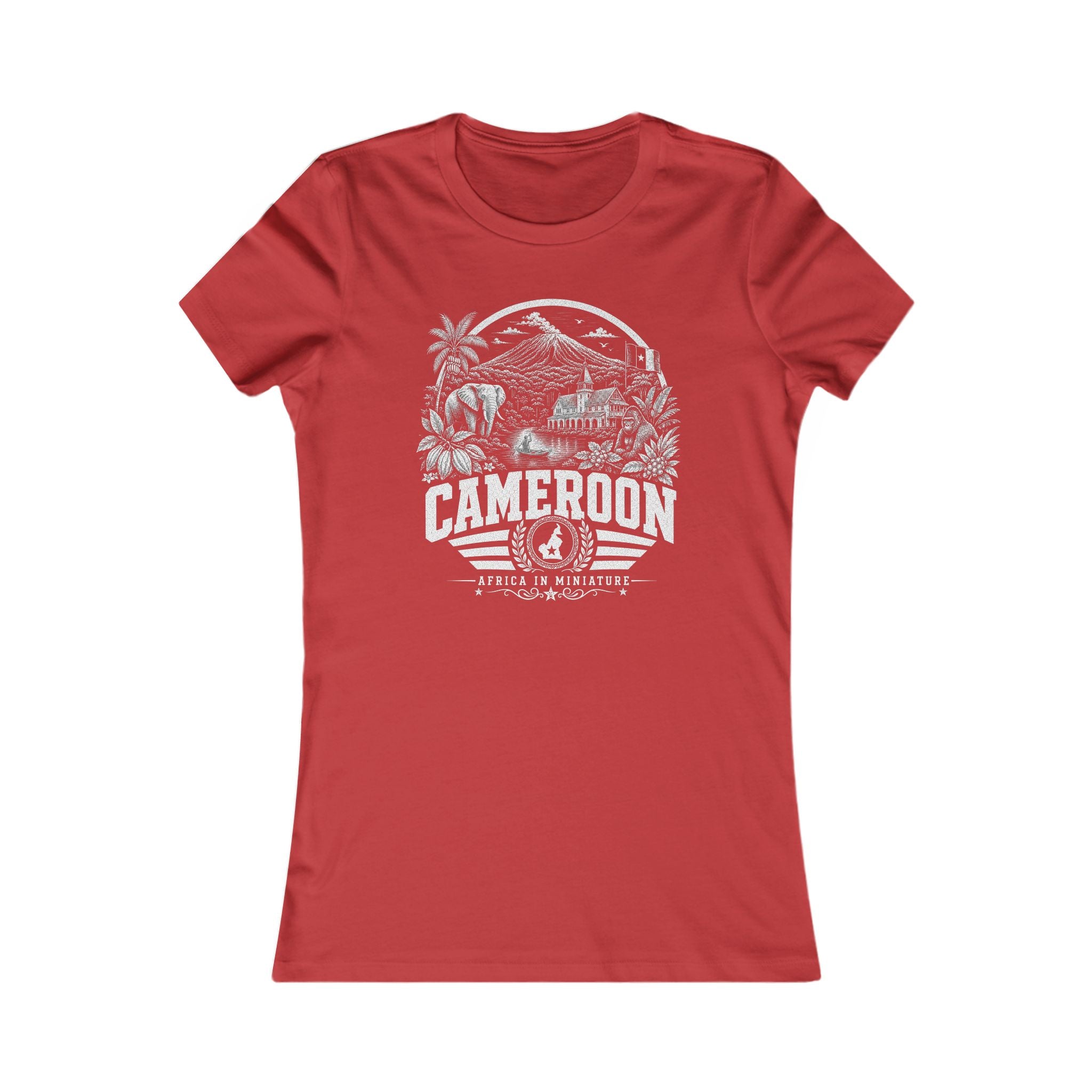 Camarões África em Miniatura Camiseta Feminina