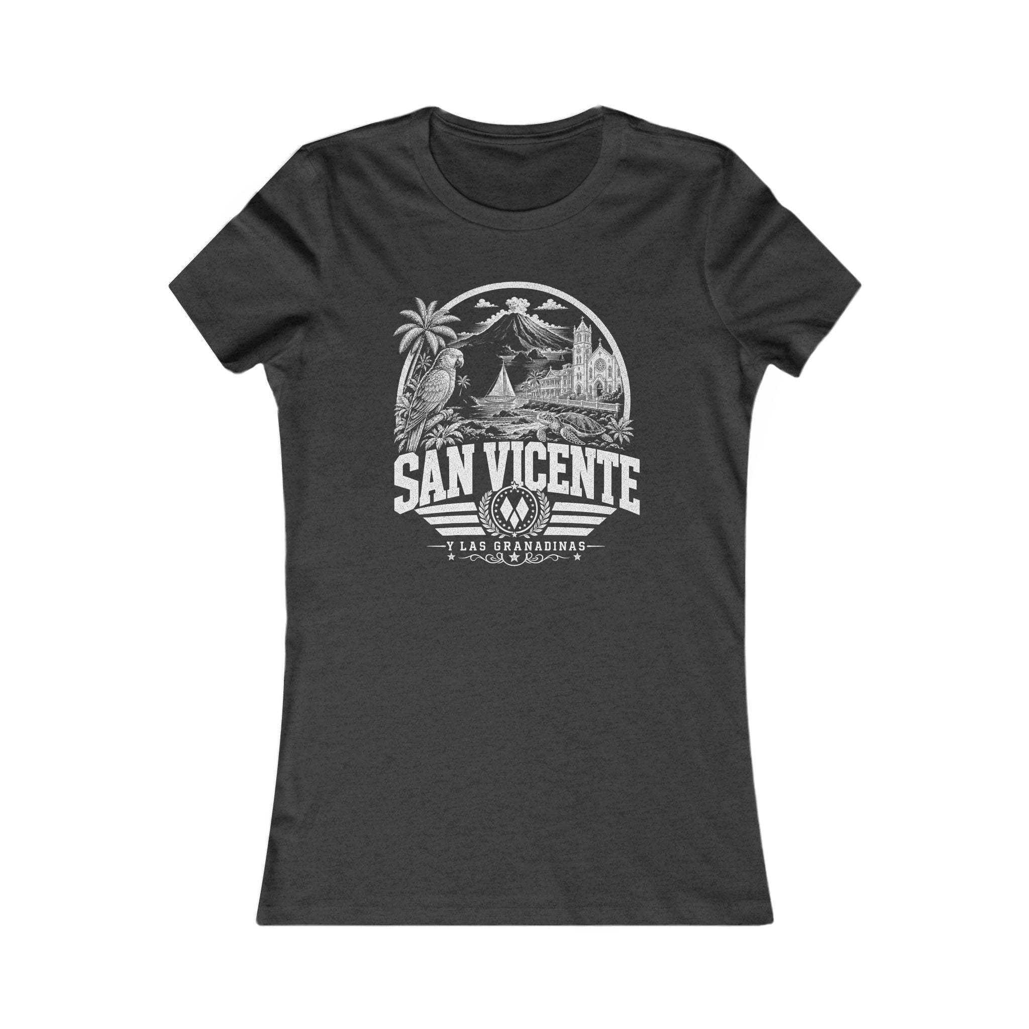 San Vicente vintage landmarks women's tee — iconic landmark design | Nameshi Destinations (view 4)