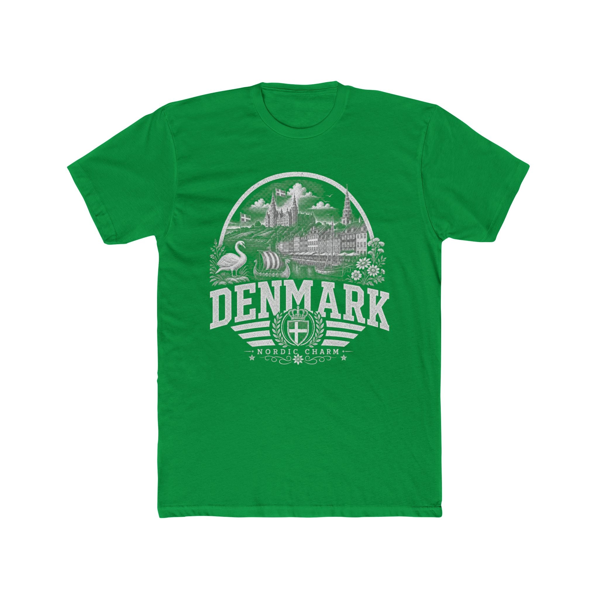 Denmark vintage landmarks men's tee — iconic landmark design | Nameshi Destinations (view 6)