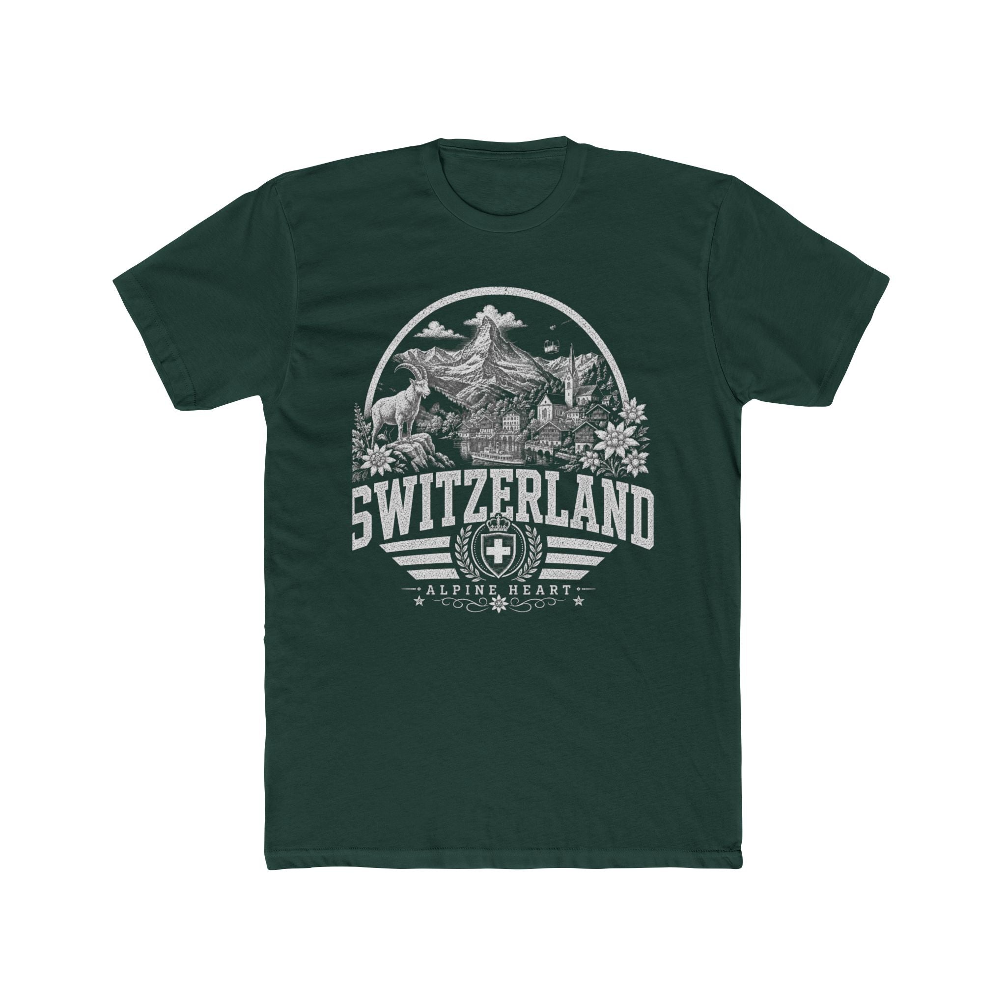 Switzerland vintage landmarks men's tee — iconic landmark design | Nameshi Destinations (view 7)