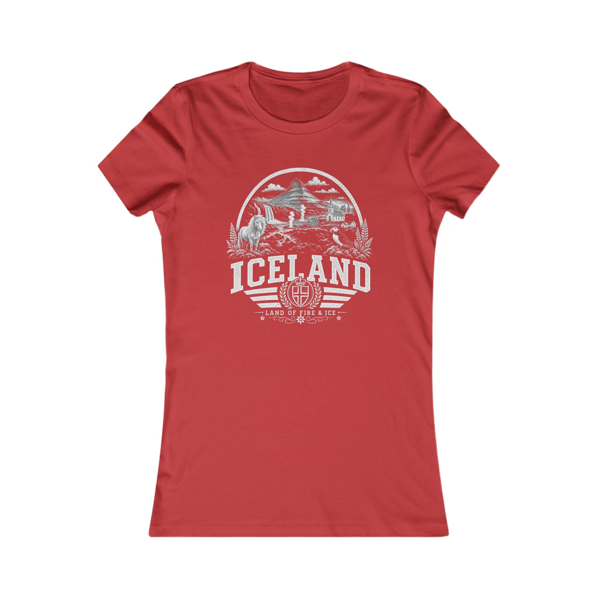 Iceland vintage landmarks women's tee — iconic landmark design | Nameshi Destinations (view 9)
