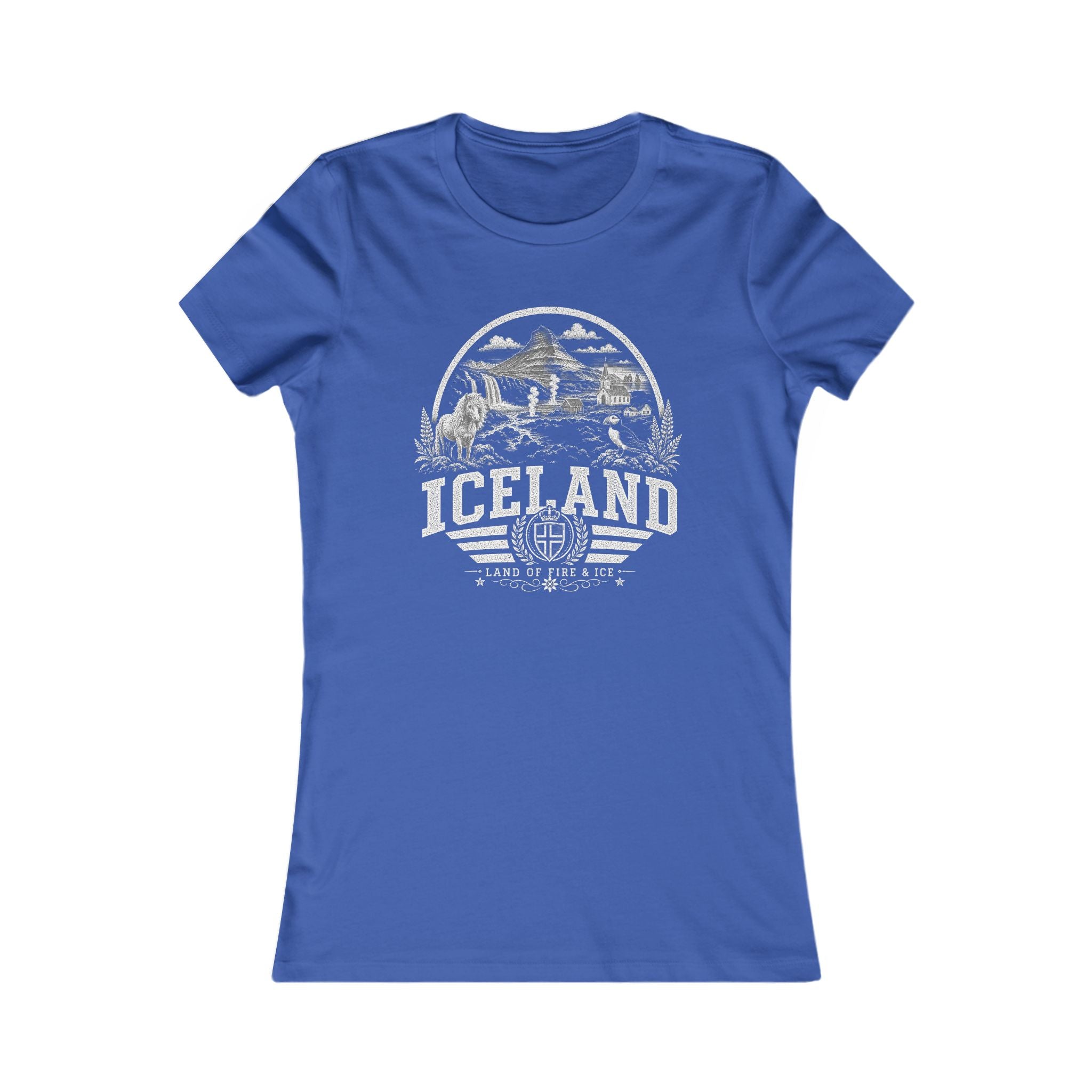 Iceland vintage landmarks women's tee — iconic landmark design | Nameshi Destinations (view 3)