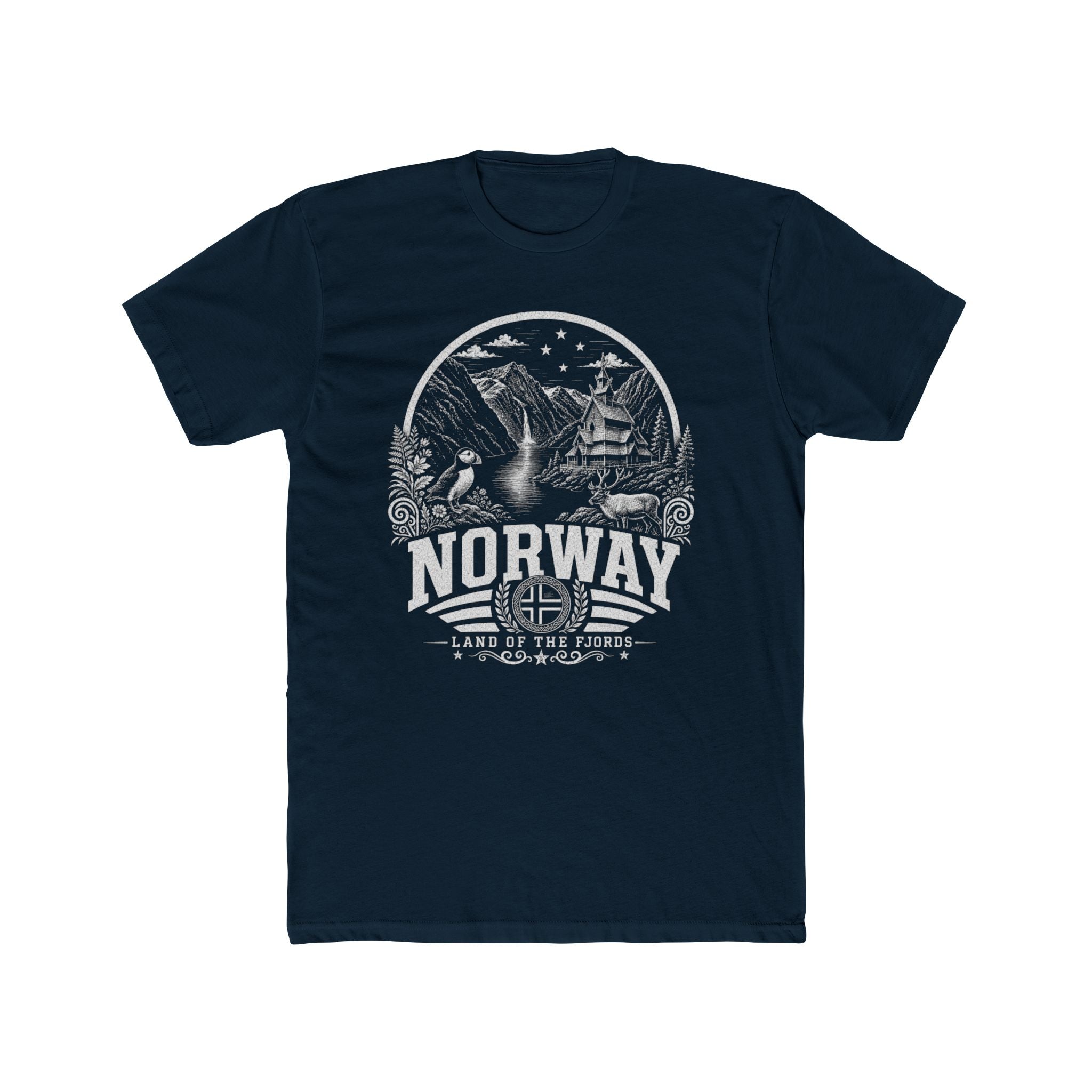 Norway vintage landmarks men's tee — iconic landmark design | Nameshi Destinations (view 12)