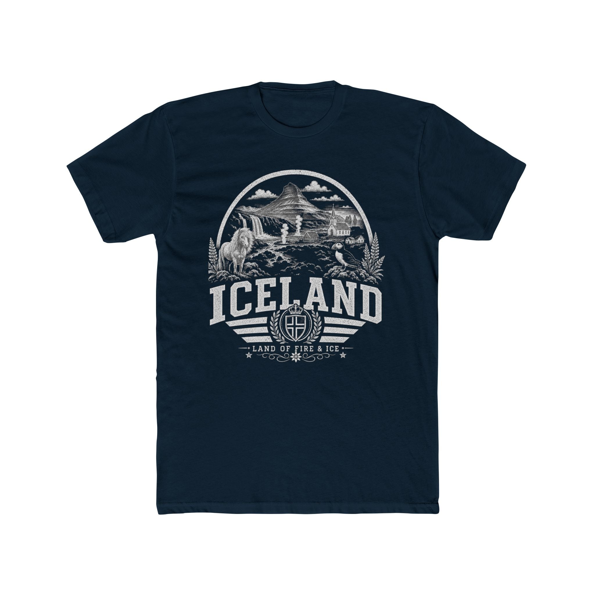 Iceland vintage landmarks men's tee — iconic landmark design | Nameshi Destinations (view 12)