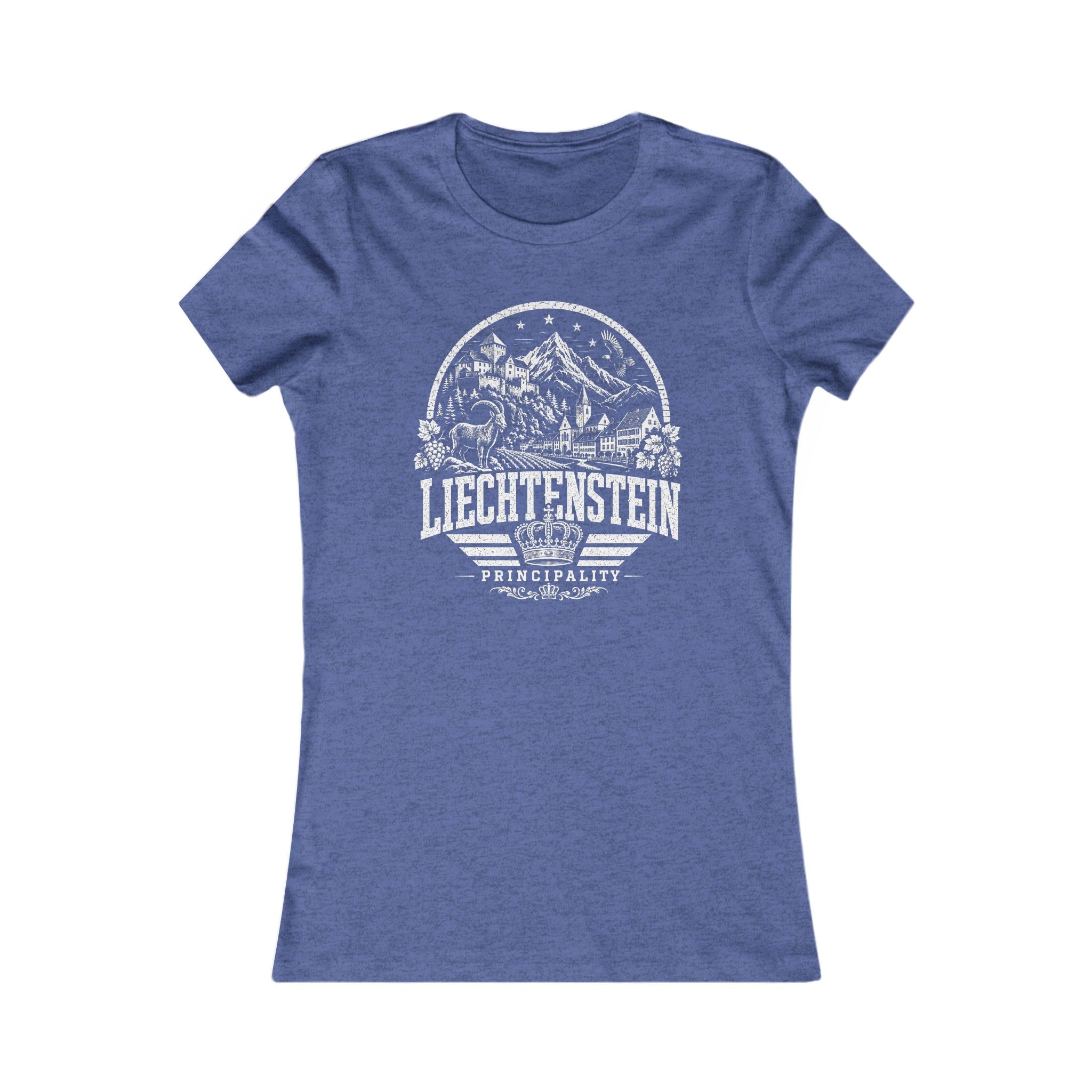 Liechtenstein vintage landmarks women's tee — iconic landmark design | Nameshi Destinations (view 13)