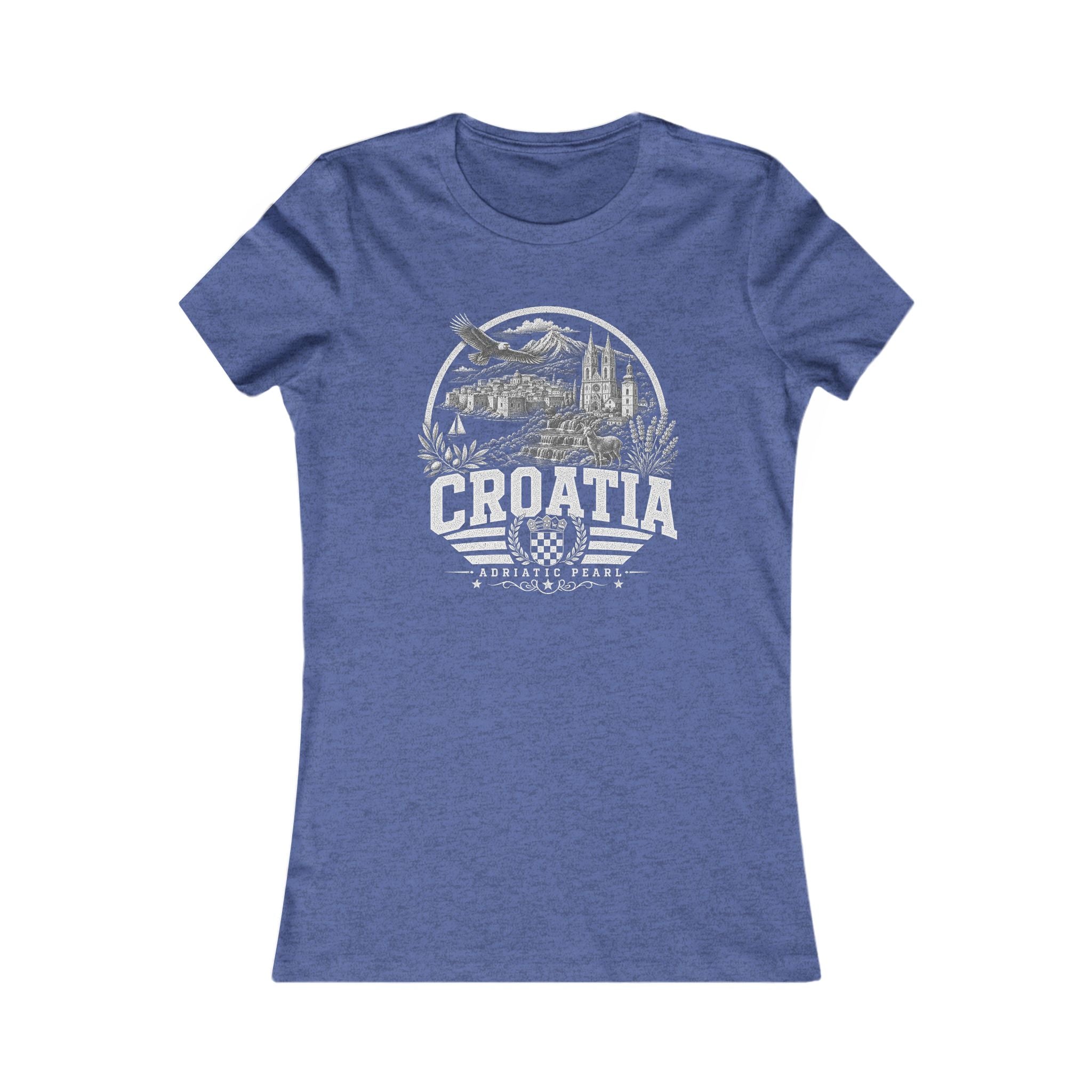 Croatia vintage landmarks women's tee — iconic landmark design | Nameshi Destinations (view 13)